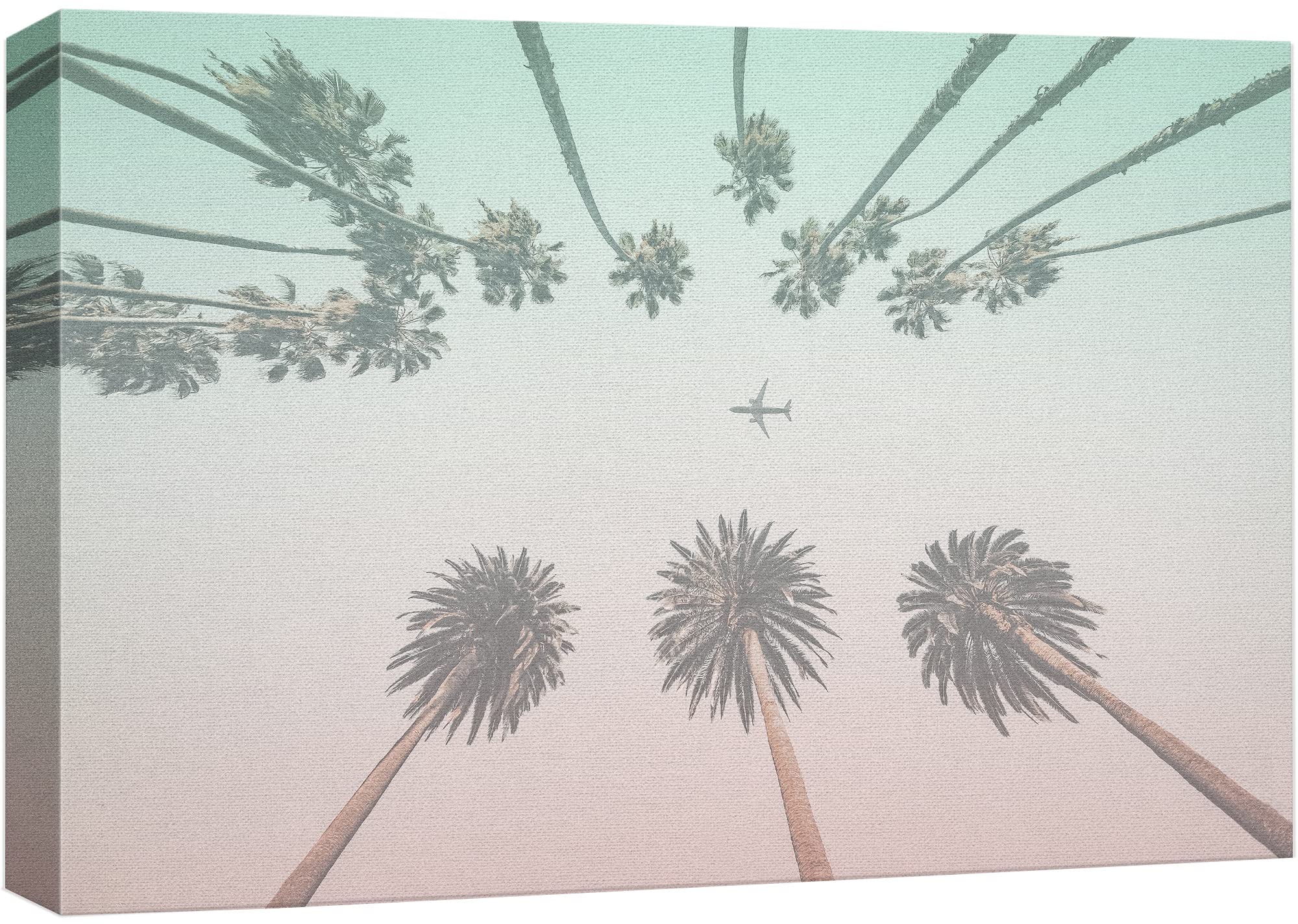 Wall26 Canvas Print Wall Art Duotone Teal & Pink Los Angeles Palm Trees Architecture & Maps Cities Photography Realism Scenic Co