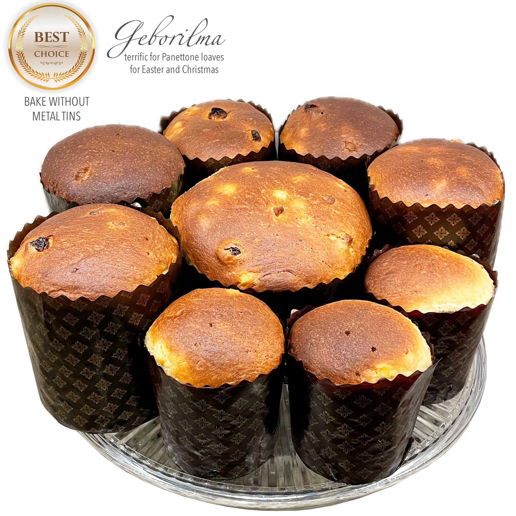 20 Oz Geborilma Easter Bread Mold - Panettone Paper Baking Molds 6 Pack - Oven Safe Large Panettone Mold - Easter Bread Paper Mo