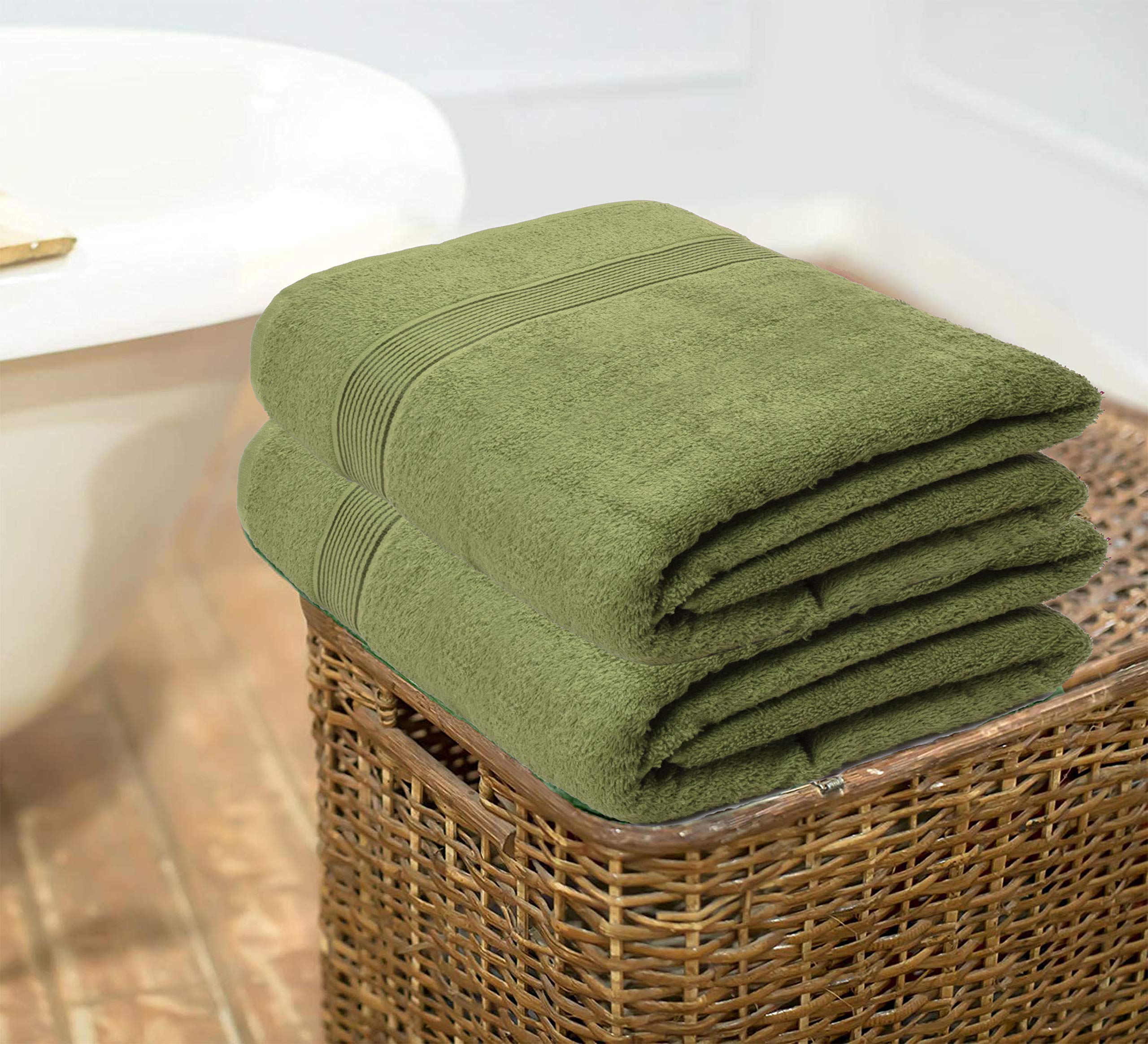 Belizzi Home Cotton 2 Pack Oversized Bath Towel Set 28X55 Inches, Large Bath Towels, Ultra Absorbant Compact Quickdry & Lightwei