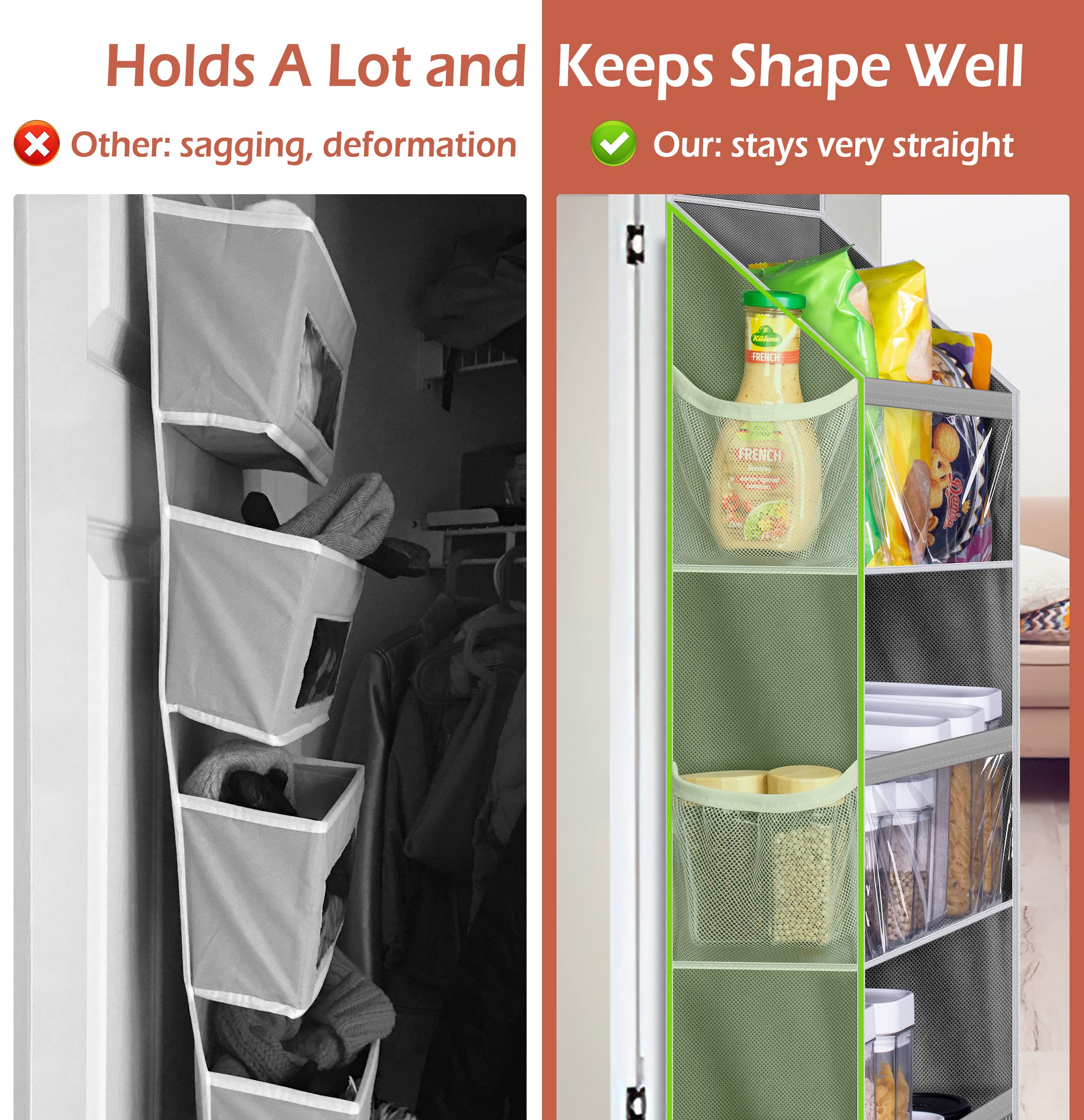 Misslo Over The Door Organizer Hanging Storage With 6 Large Pockets 12 Side Pockets Closet Door Organizer Heavy Duty Baby Organi