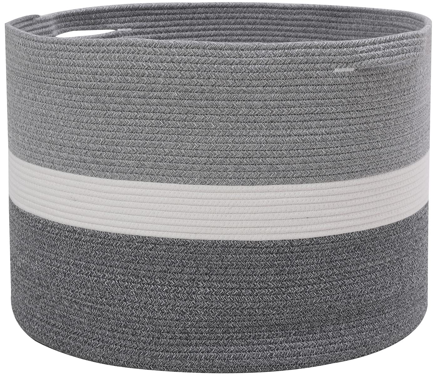 24 X 24 X 17 Mega Size Extra Large Storage Basket, Cotton Rope Storage Baskets, Woven Hamper, Cloth Storage Bin, For Clothes Bla