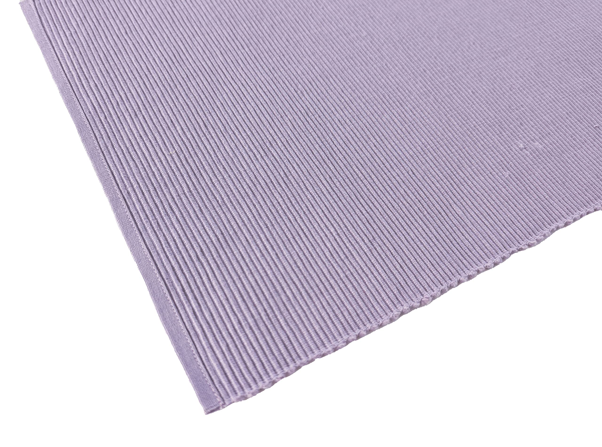 Avka Studio 100% Cotton Ribbed Placemats - Set Of 8-13 X 19 Inches - Purple - Everyday Cloth Table Mats - Thick Construction, Wa