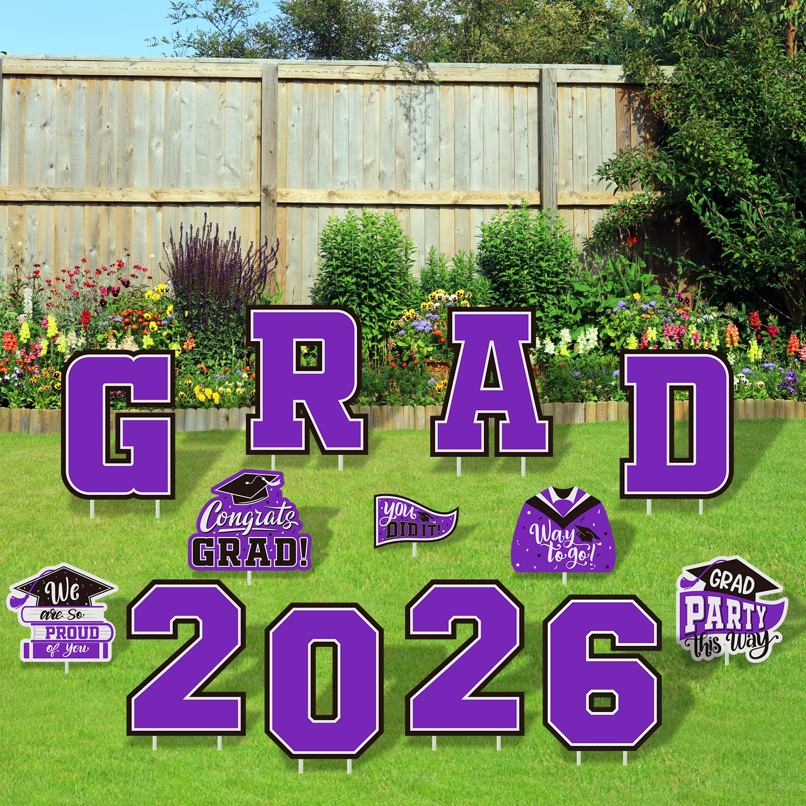Purple Themed Graduation Decorations 2026- Graduation Yard Signs Class of 2026,Congratulate Graduation yard signs - Graduation P