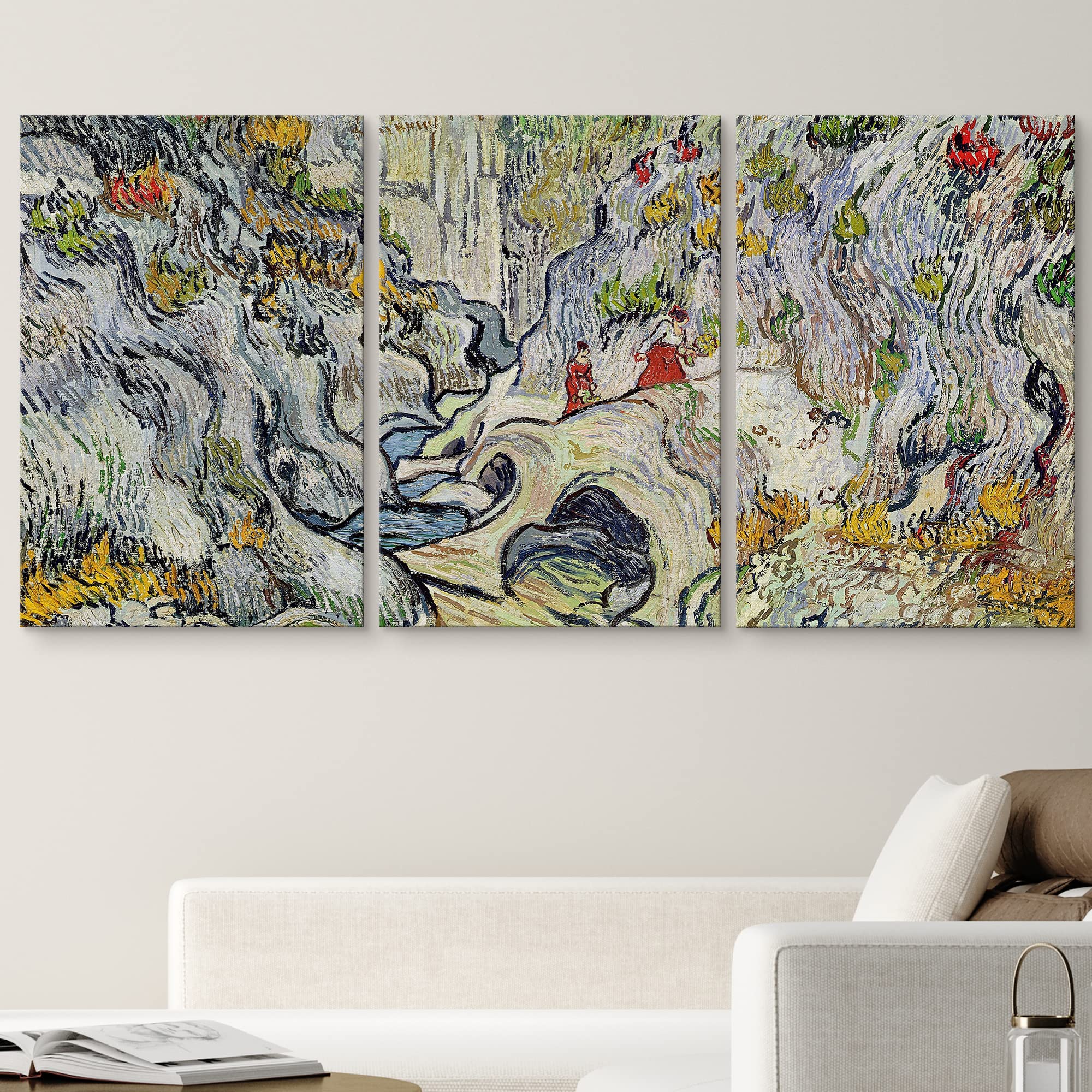 Wall26 Canvas Print Wall Art Set A Path Through A Ravine Vincent Van Gogh Classical Illustrations Fine Art Decorative Historic V