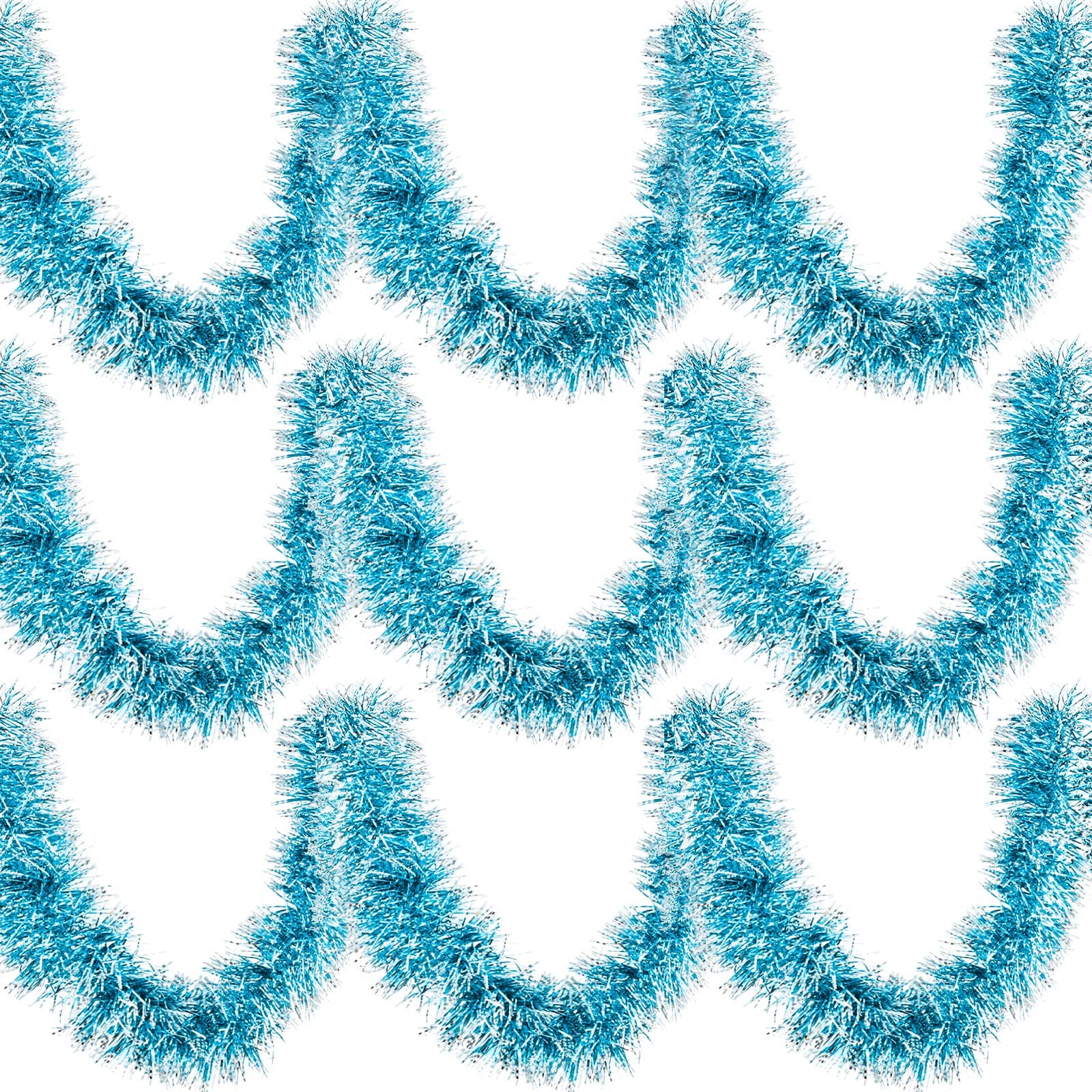 Waydress Christmas Tinsel Garland Xmas Hanging Metallic Shiny Tinsel Wreath Christmas Tree Decor for Home Indoor Outdoor Holiday