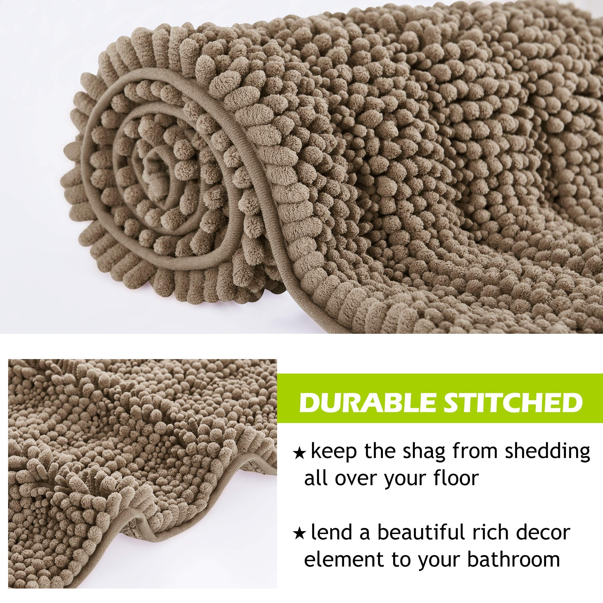 Kgorge Non Slip Bath Rugs - Water Absorbent Machine Washable Super Soft Thick Kitchen Mats For Bathroom Shower Area Living Room