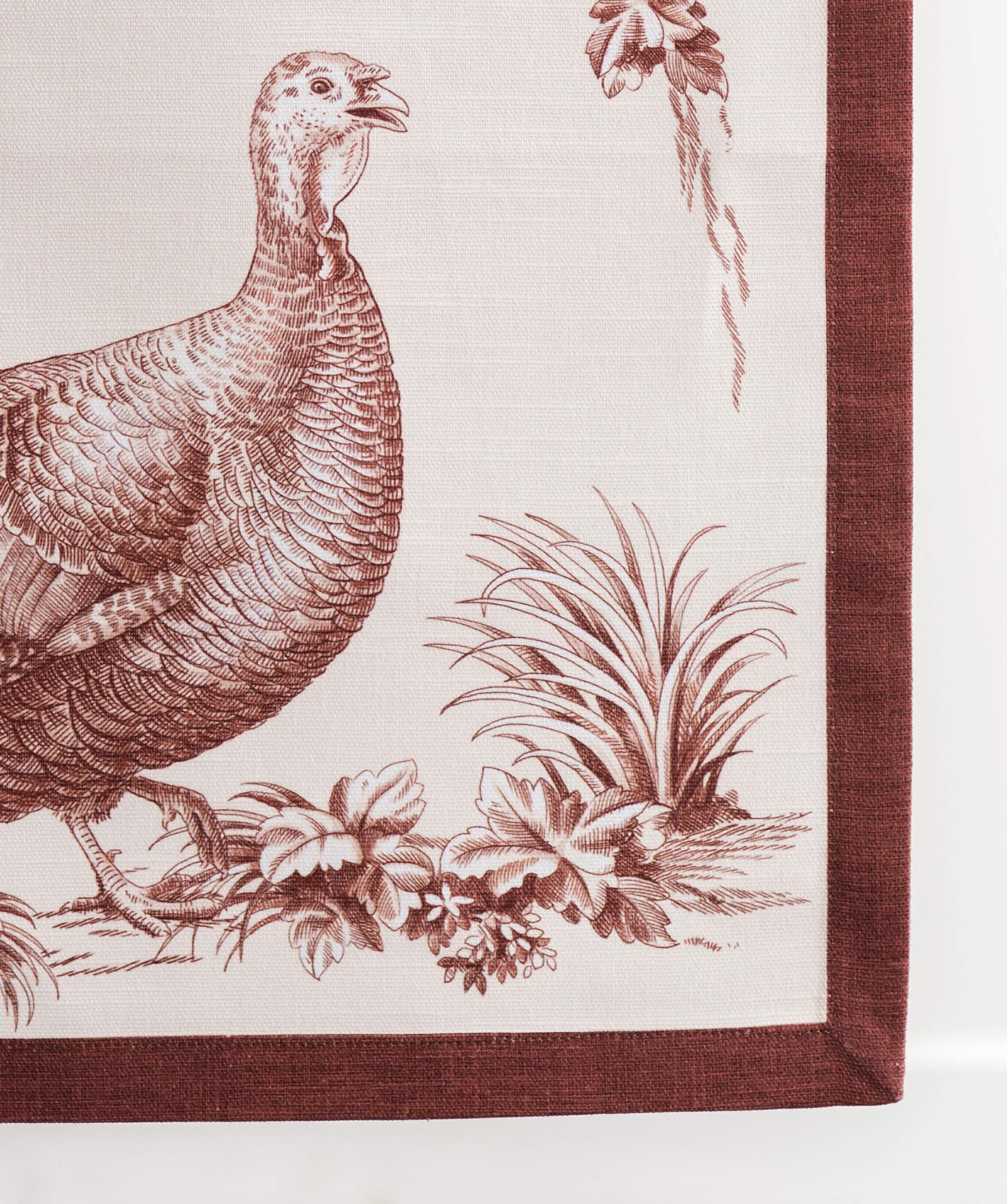 Maison D' Hermine Tablerunners 100% Cotton Decorative Tablerunner Table Cover, Dinner, Wedding & Dining, Holy Jouy - Brown (Sing
