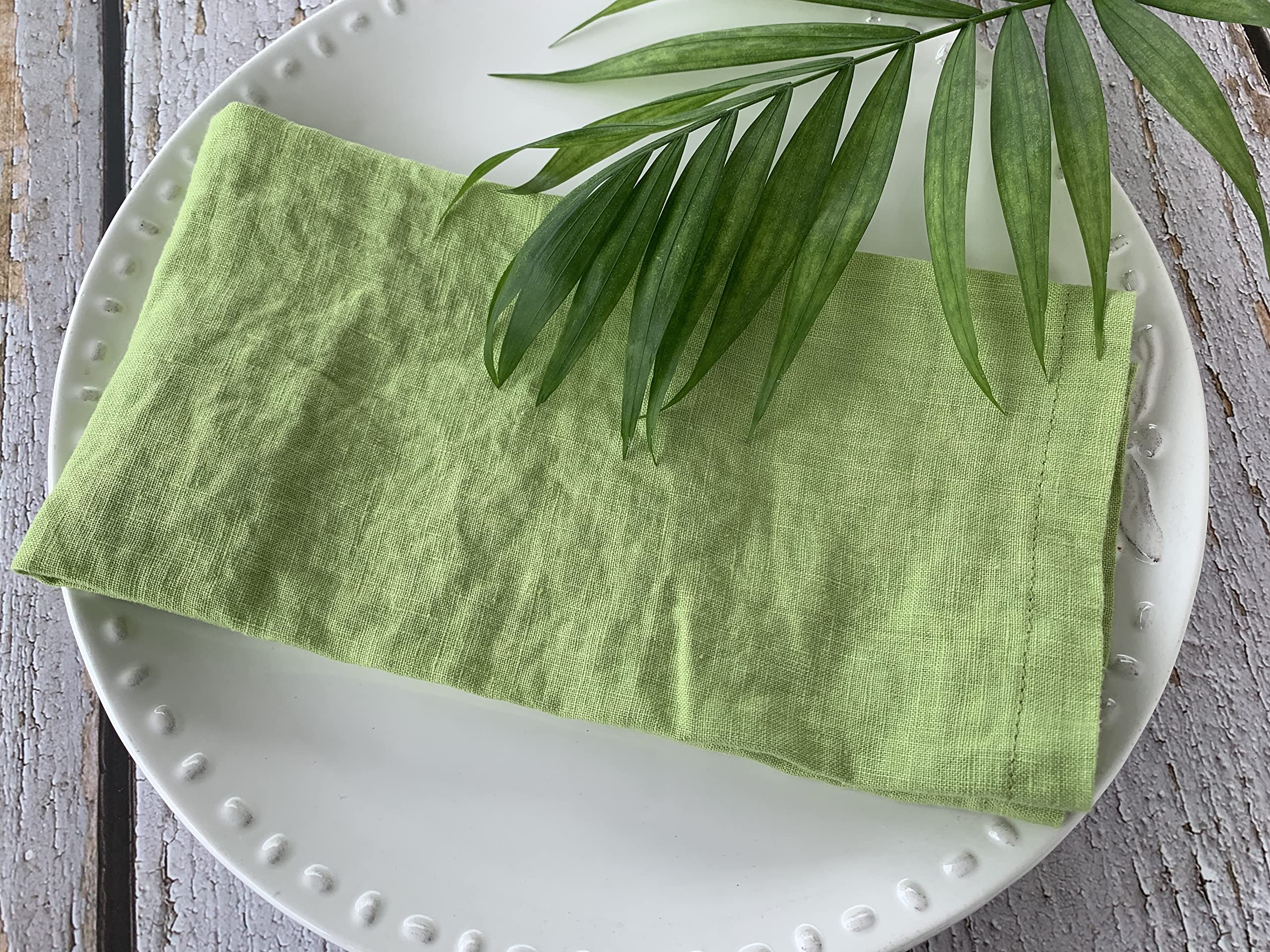 Linen Napkins -100% French Flax - Stonewashed Pure Linen Cloth Napkins - Size 18 Inch X 18 Inch - Set Of 4, Tropics (Tahitian Li