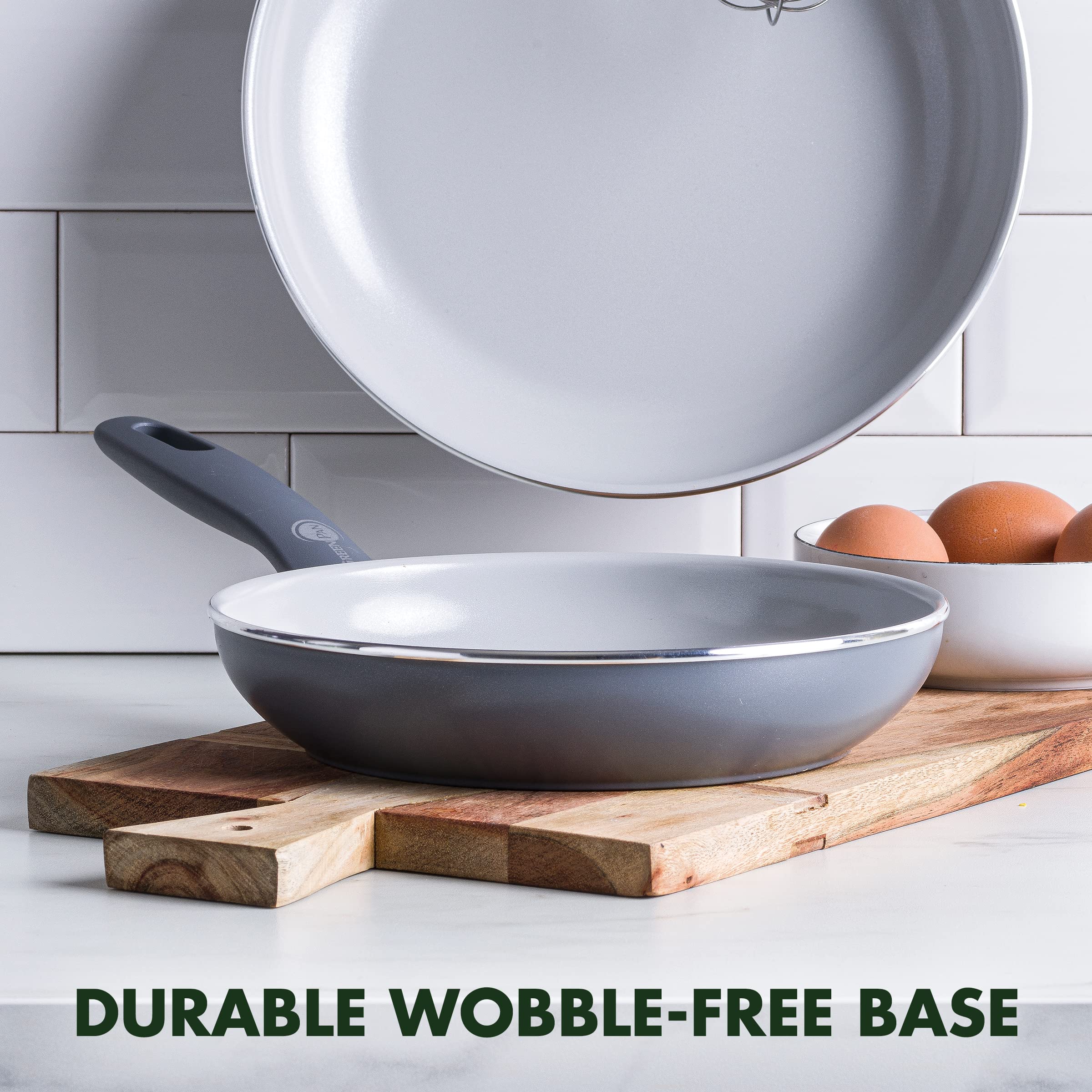 Greenpan Dover Healthy Ceramic Nonstick, 8'' Frying Pan Skillet, Pfas-Free, Dishwasher Safe, Comfort Grip Handle, Grey