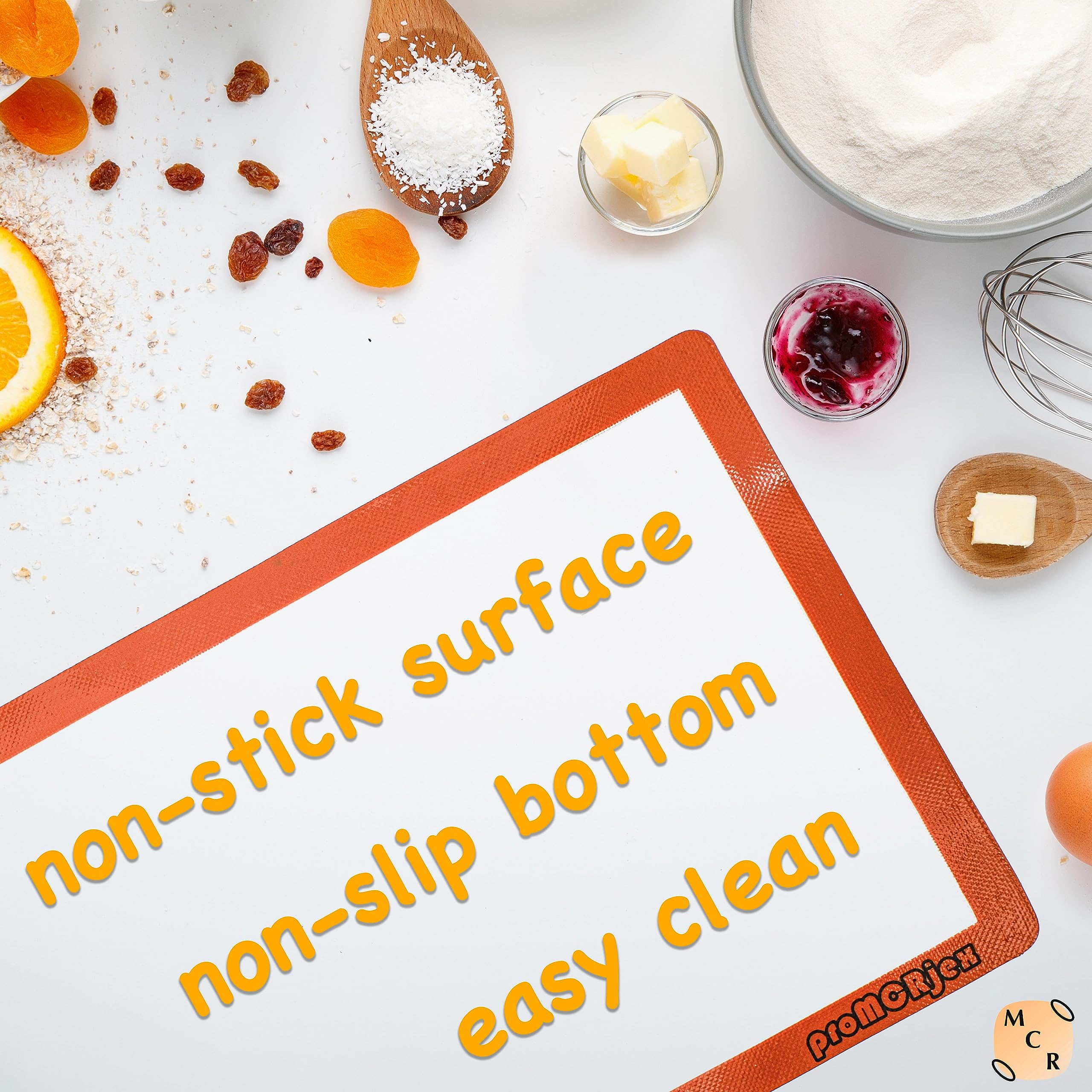 Promcrjex Silicone Baking Mats Half Sheet/Full Sheet Non-Stick Cookie Sheet For Baking Silicon Baking Mat Set (12    X 16    & 1