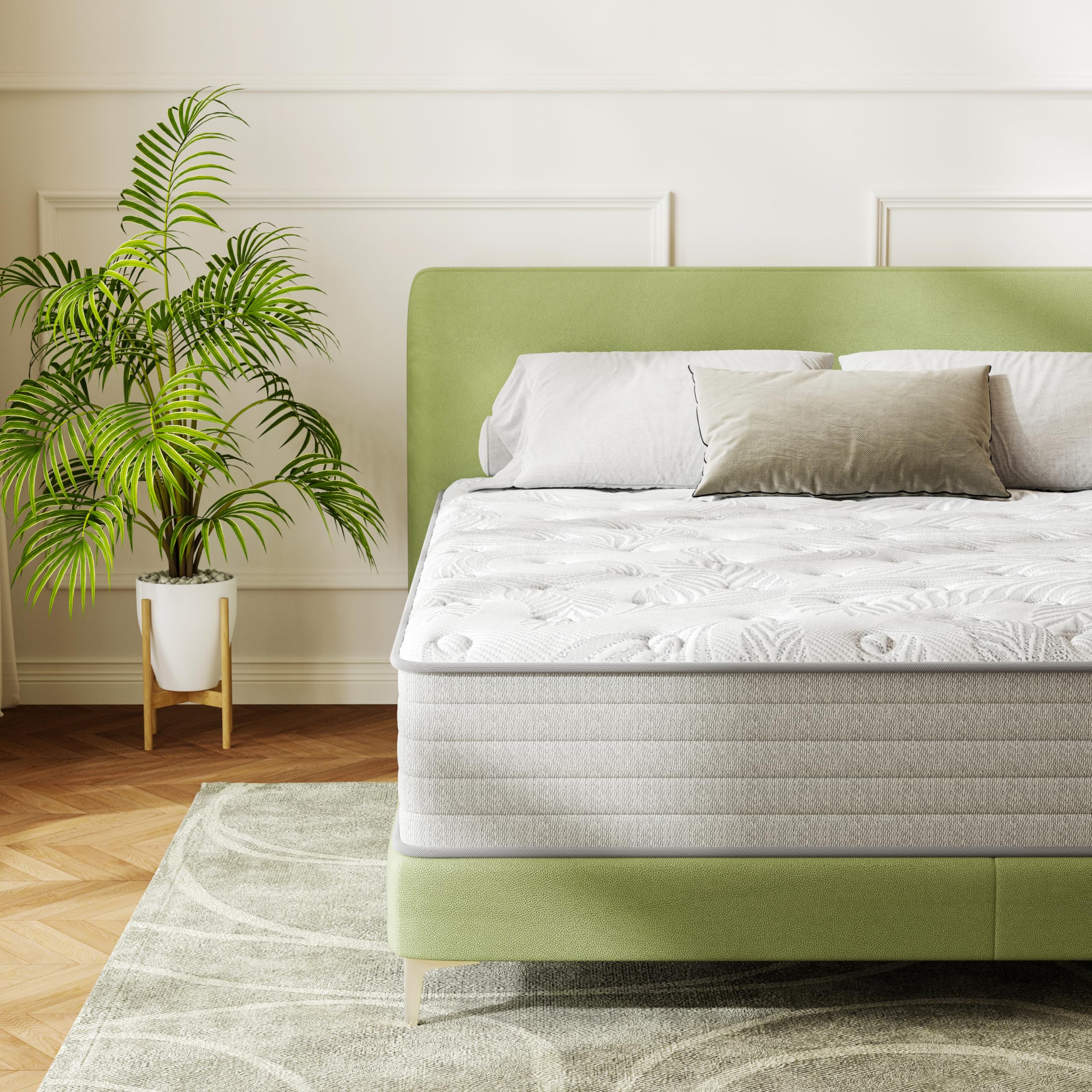 Zfhcbj Full Size Mattress, 12 Inches Hybrid Full Mattresses With Pocket Spring, Medium Firm, Motion Isolation, Pressure Relief, 