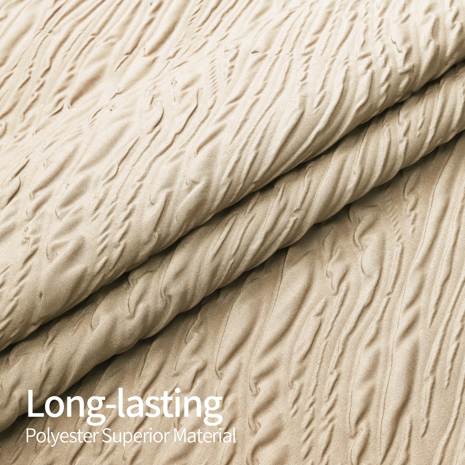 Mitovilla Brown Ombre Shower Curtain Set With Hooks, Waves Textured Fabric Shower Curtains For Modern Luxury Bathroom Decor, 3D