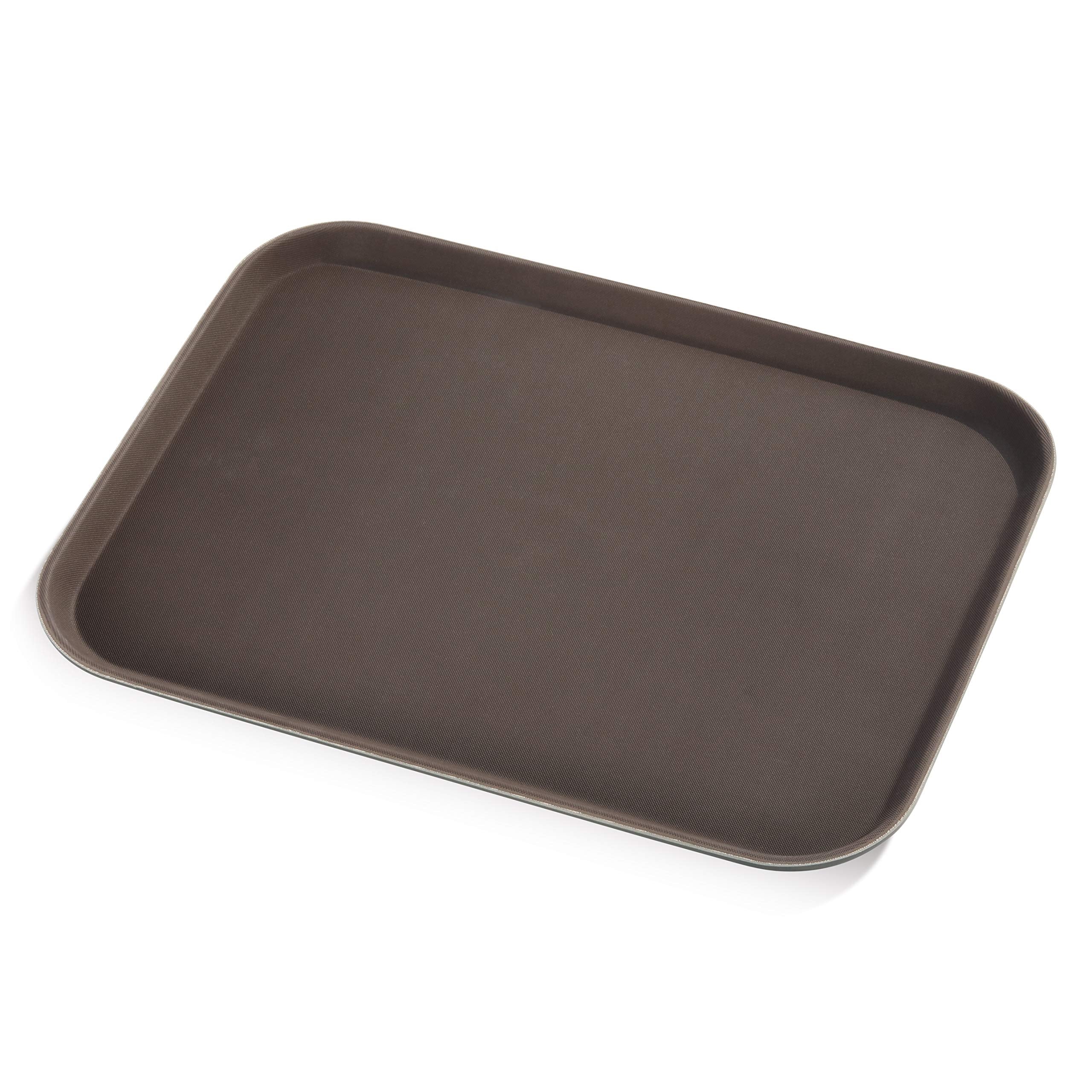New Star Foodservice 25187 Restaurant Grade Non-Slip Tray, Plastic, Rubber Lined, Rectangular, 15-Inch X 20-Inch, Brown