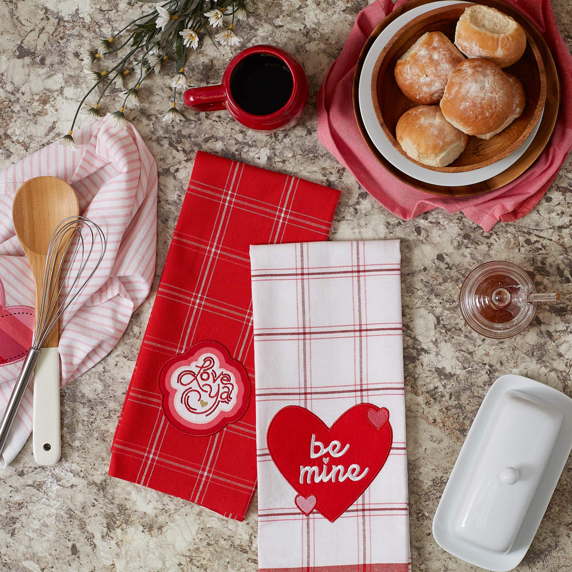 DII Asst Love Embellished Dishtowel (Set of 4)