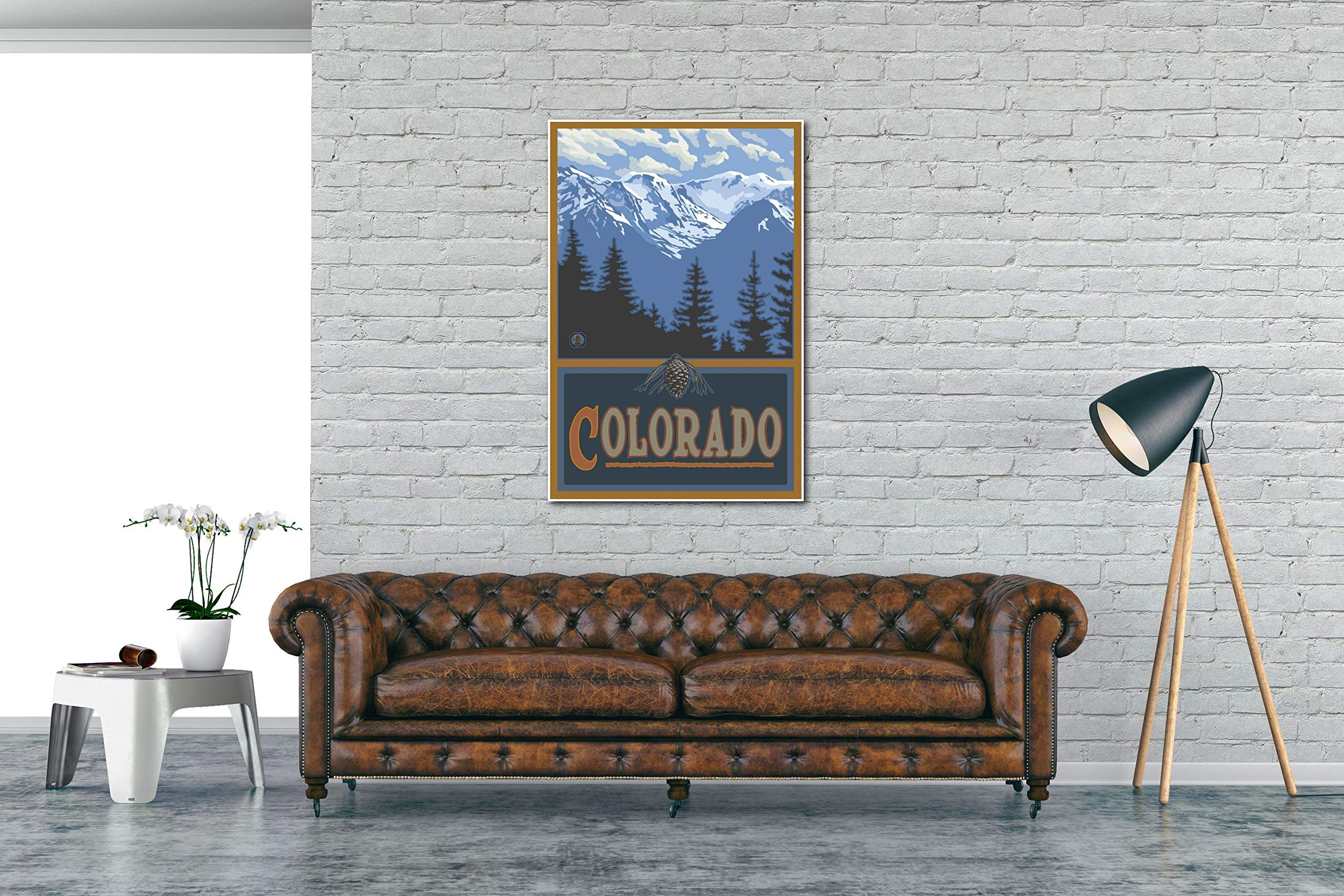 Colorado Snowy Mountain Ridges Giclee Art Print Poster From Travel Artwork By Artist Paul A. Lanquist 30'' X 45''
