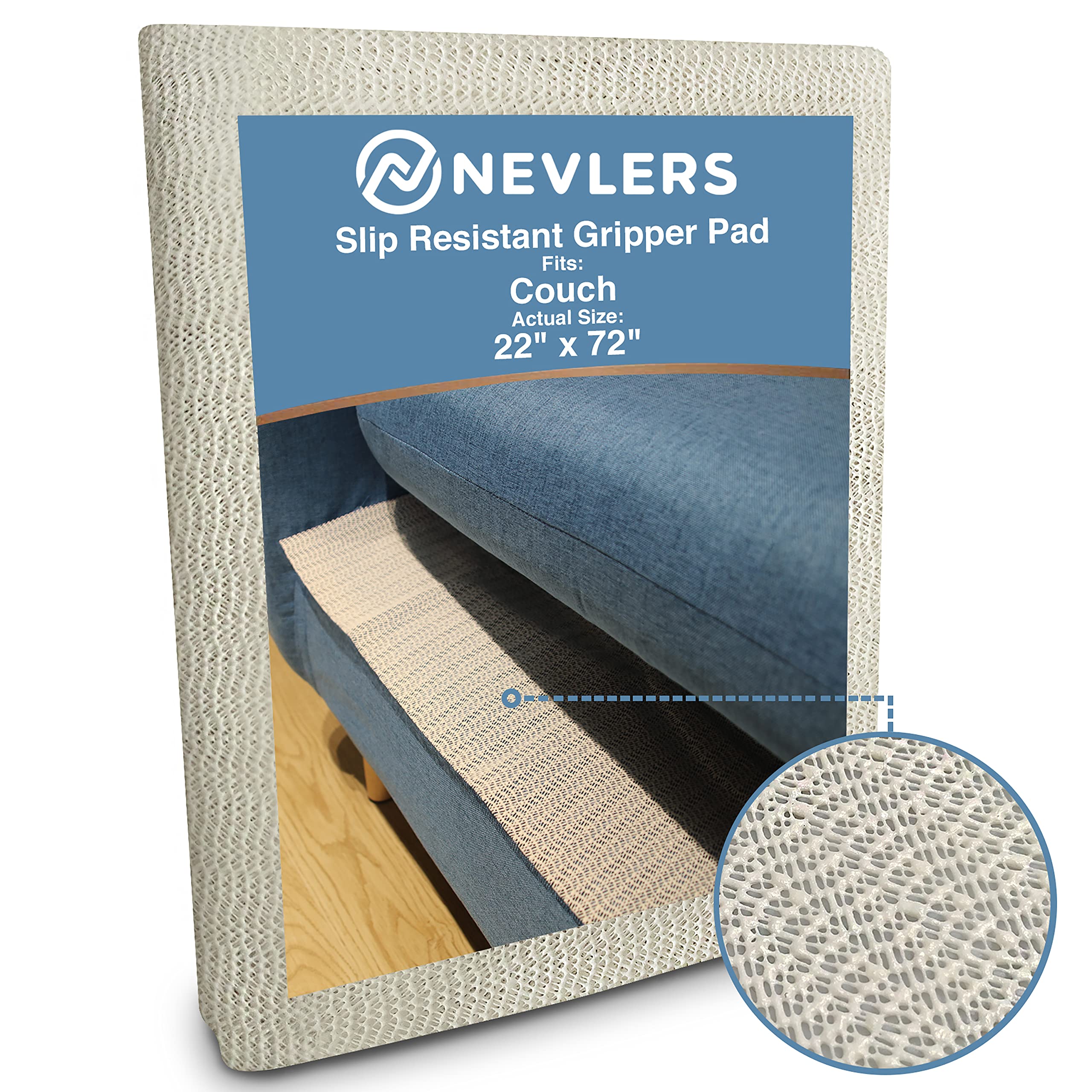 Nevlers 22 X 72 Anti Slip Cushion Gripper For Couch Strong  Durable Gripper Pad Helps Keep Couch Cushions From Sliding - Multi-P