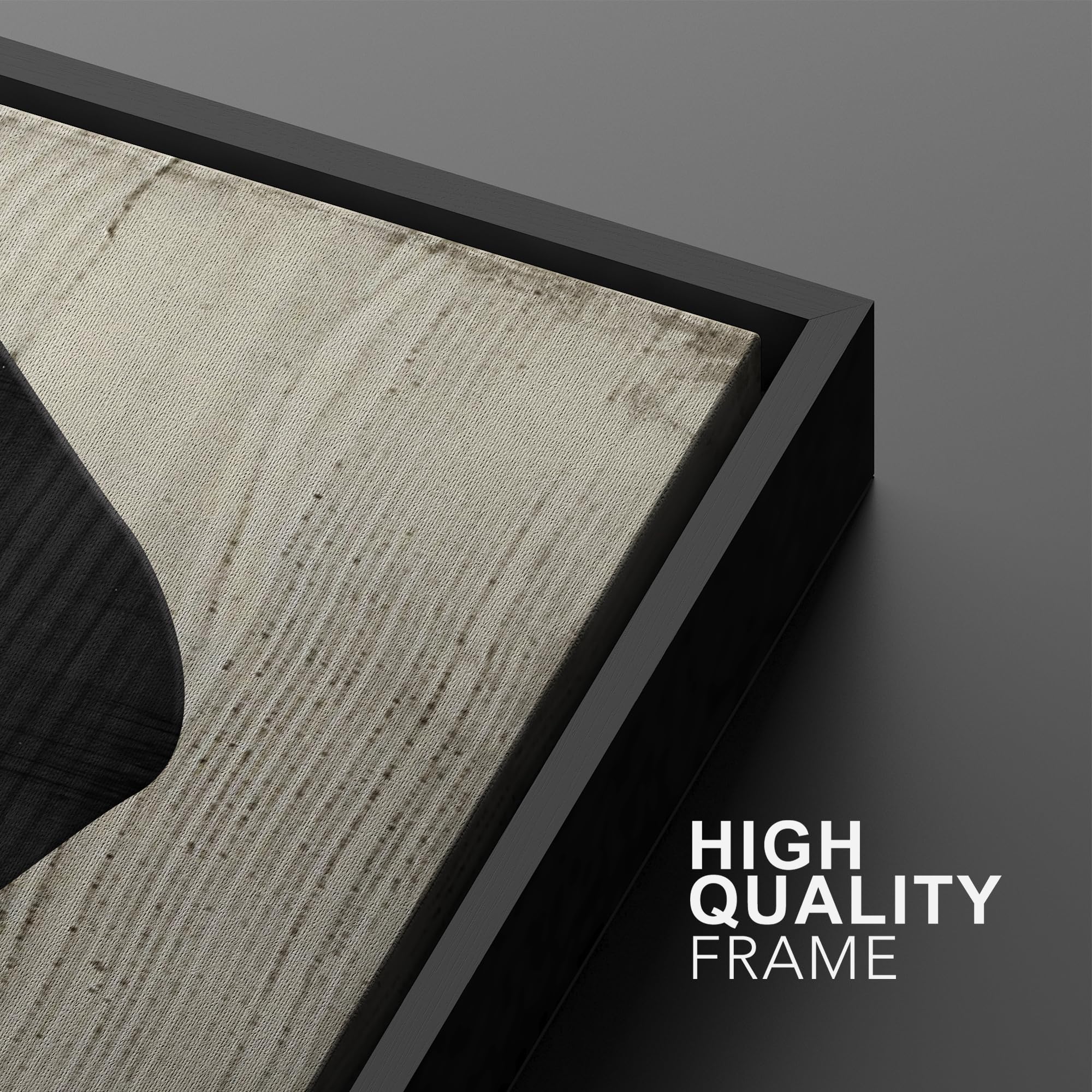 SIGNWIN Framed Canvas Print Wall Art Set Mid-Century Grunge Duotone Polygons Abstract Shapes Illustrations Minimal Decorative Nordic Zen Bohemian for Living Room  Bedroom  Office - 24''x36''x2 Black