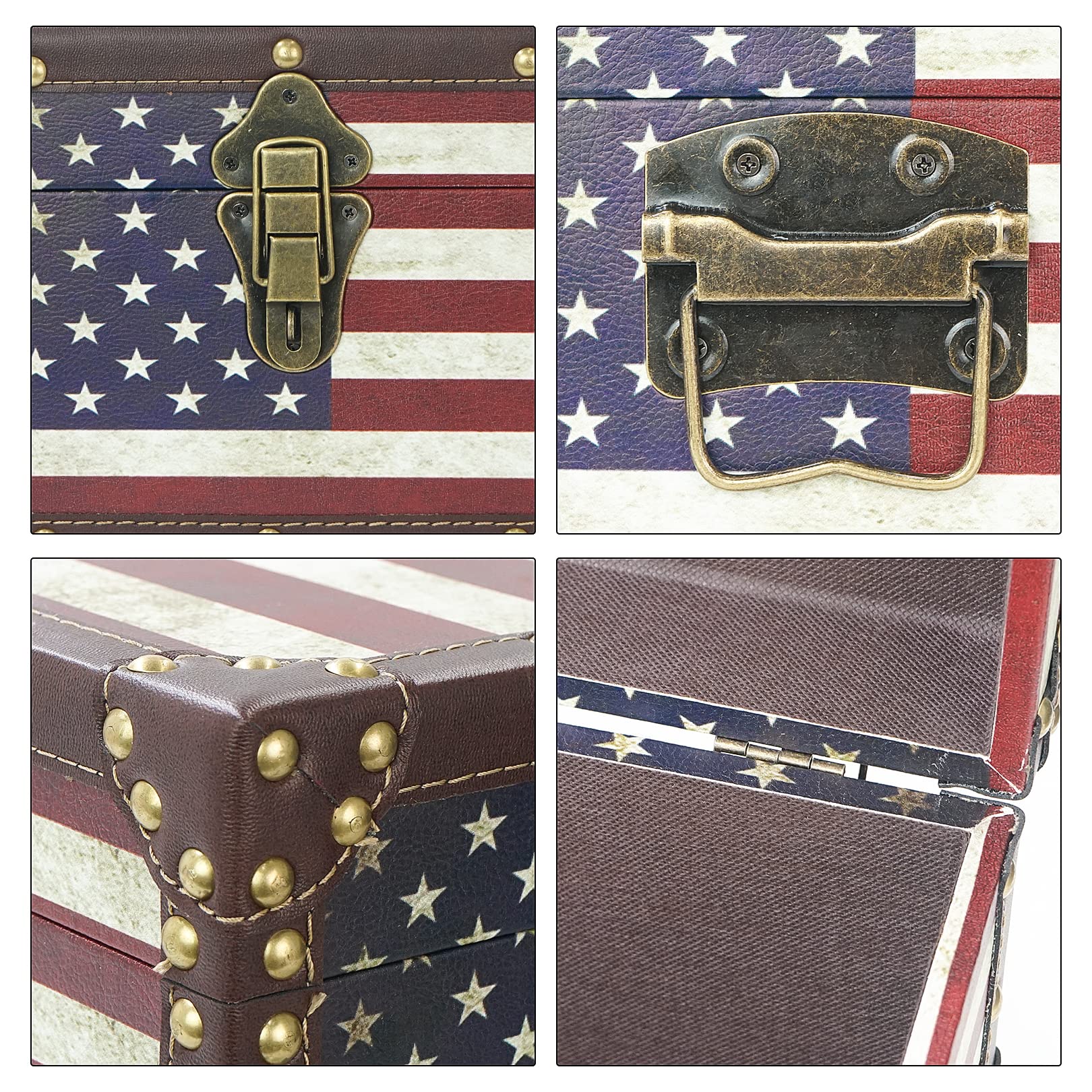 DreamsEden Large Wooden Decorative Storage Trunk - Vintage American Fl ...