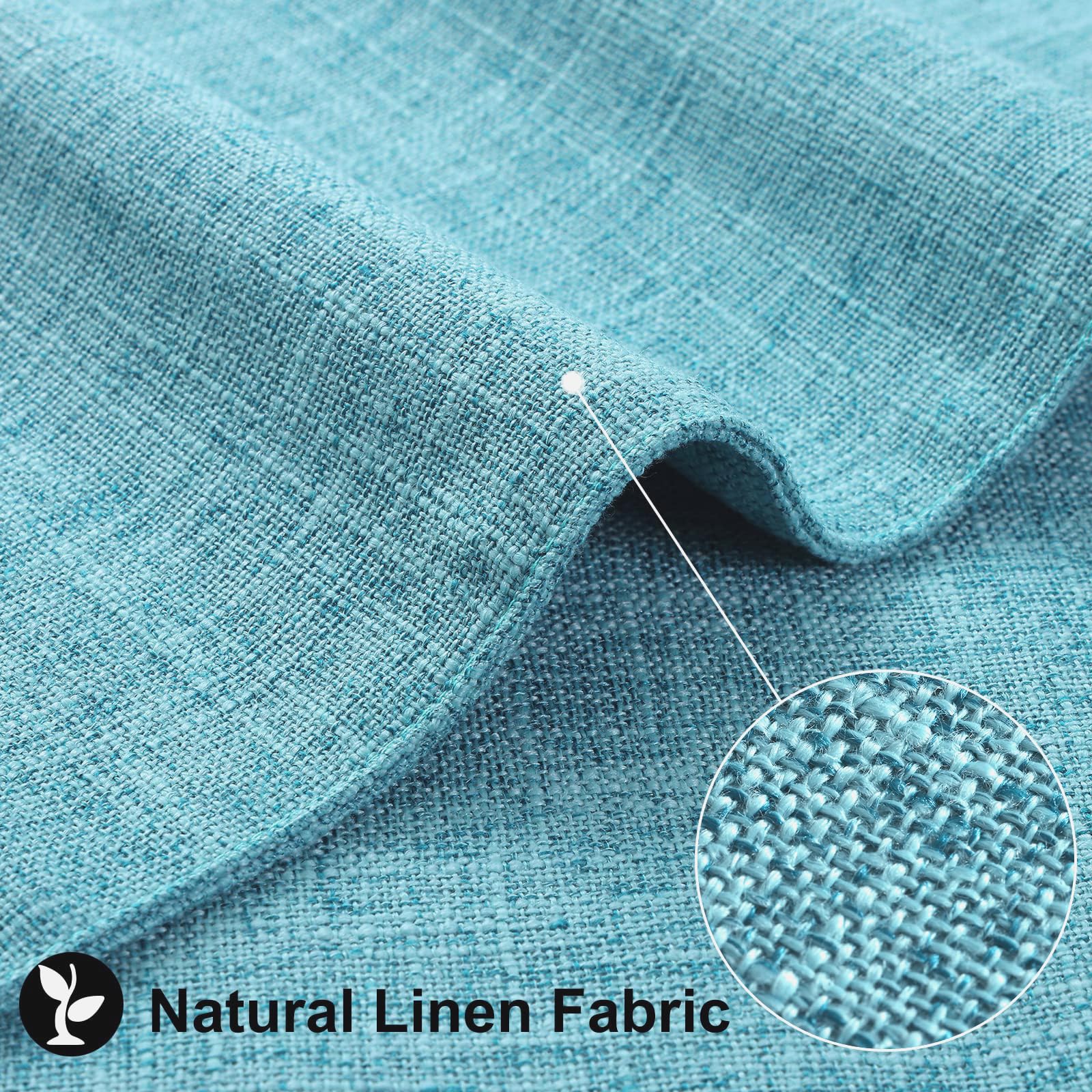 Homing Light Blue Cotton Linen Blend Placemats For Dining Table Set Of 4 - Washable Farmhouse Kitchen Mats For Indoors & Outdoor