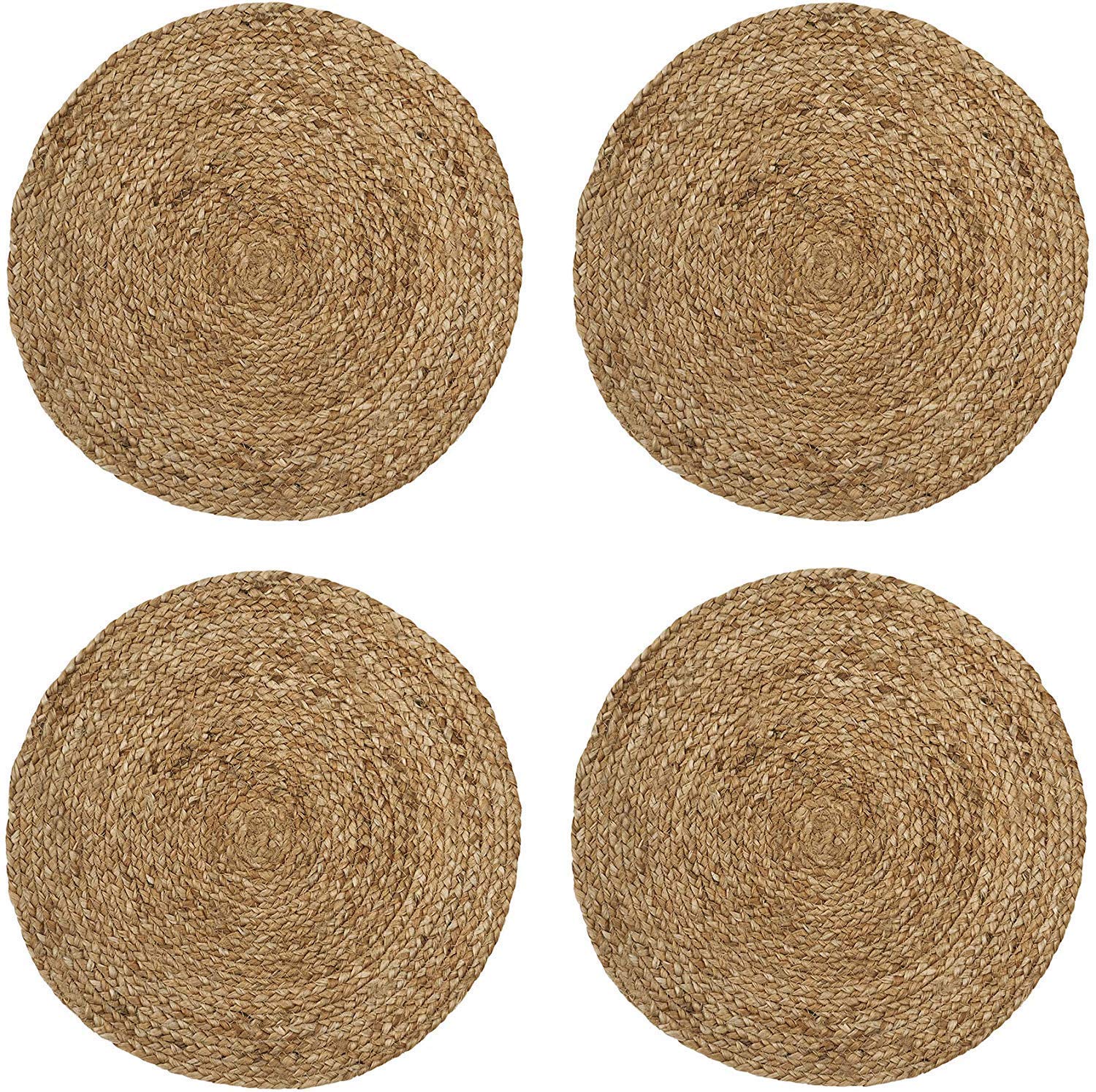 The Home Talk Rustic Round Tablemat Hand-Made Mats For Parties, Dining Table, Coasters Decorative Placemats Jute Natural Fibers,