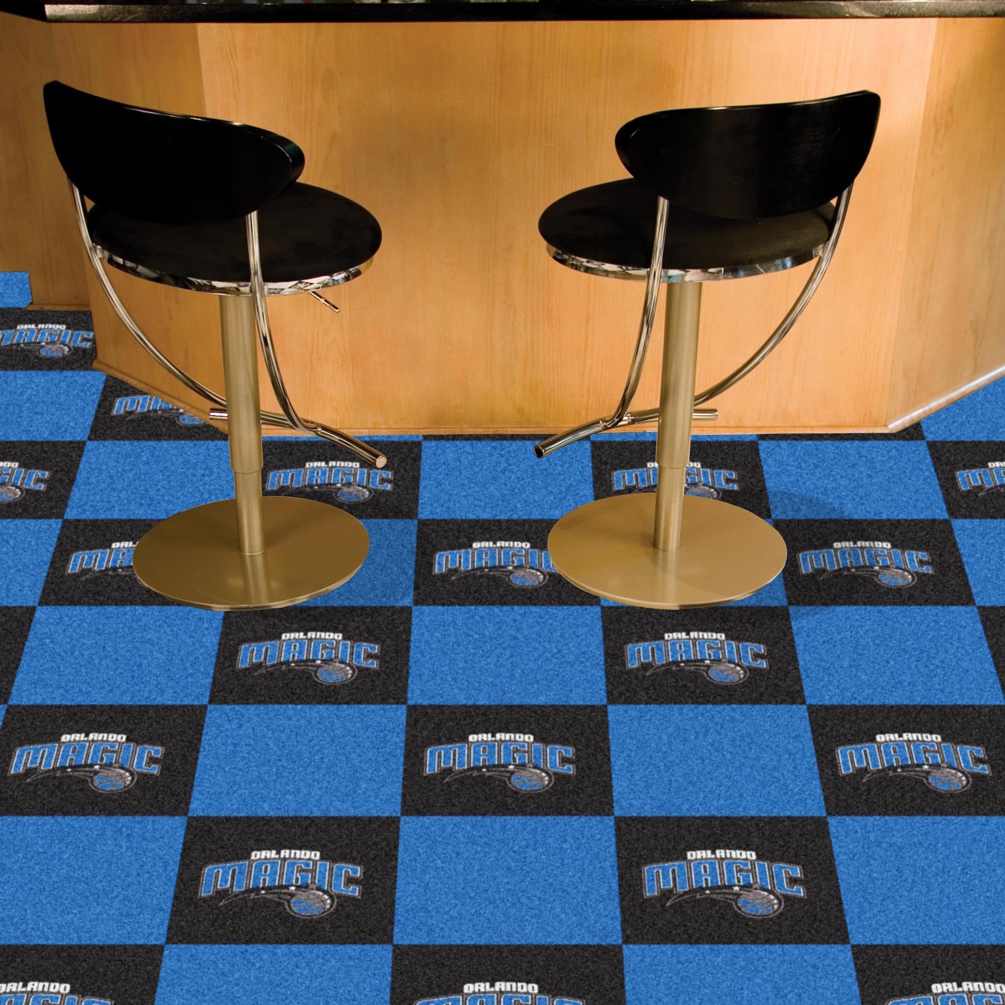 FANMATS NBA Orlando Magic Team Logo Sports Gym Room Indoor Carpet Floor Tiles 18x18
