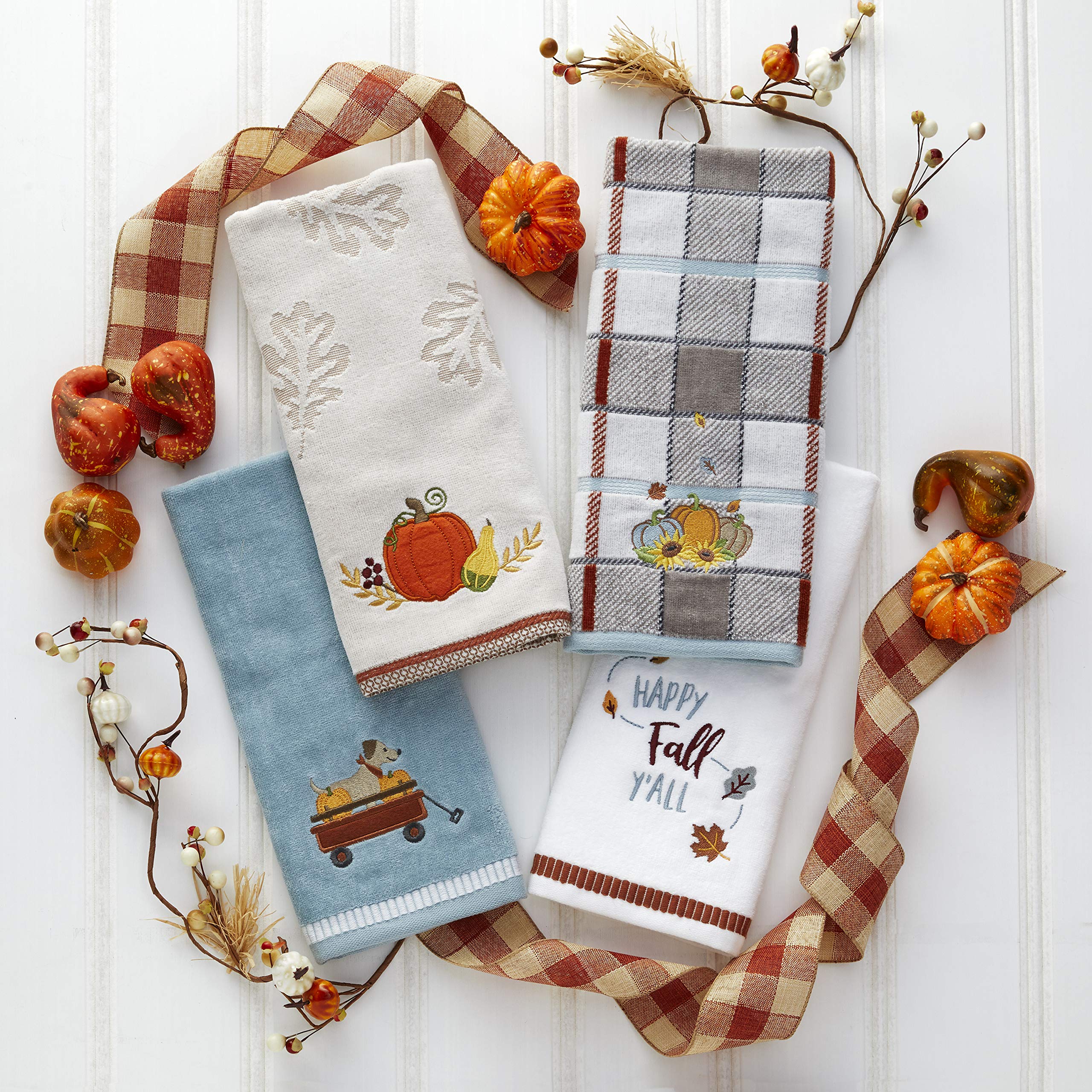 SKL Home Harvest Happy Fall Yall Hand Towel  White Small