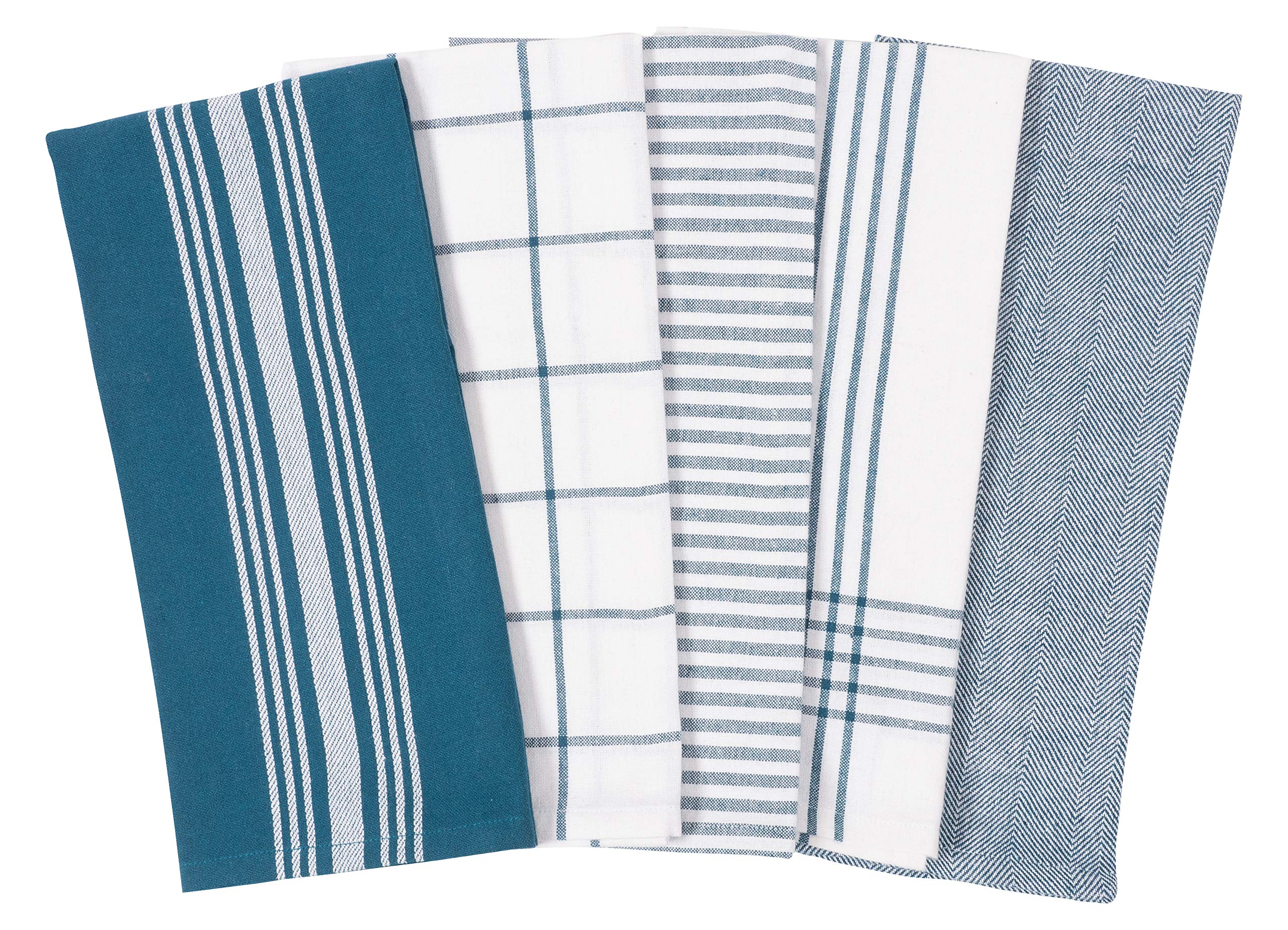 Kaf Home Soho Kitchen Dish Towel Set Of 10 | 18 X 28 Inch Tea Towels | Soft And Absorbent Mixed Set Of Flat Towels (Teal)