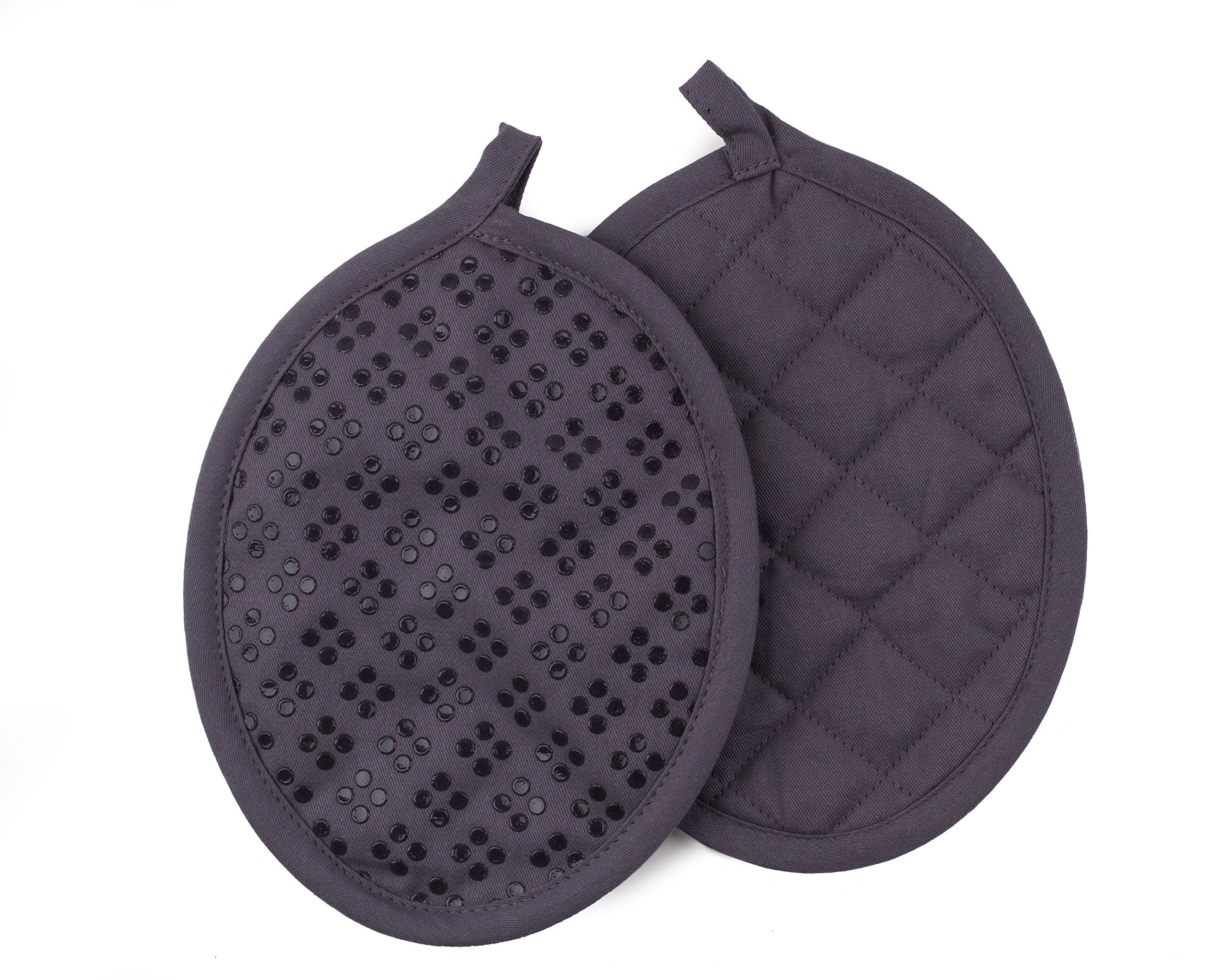 Oven Mitt And Pot Holders Silicone Set Of 3, Non-Slip Kitchen Hot Pads And Oven Mitts Set, Oeko-Tex 100% Cotton Shell, Gray
