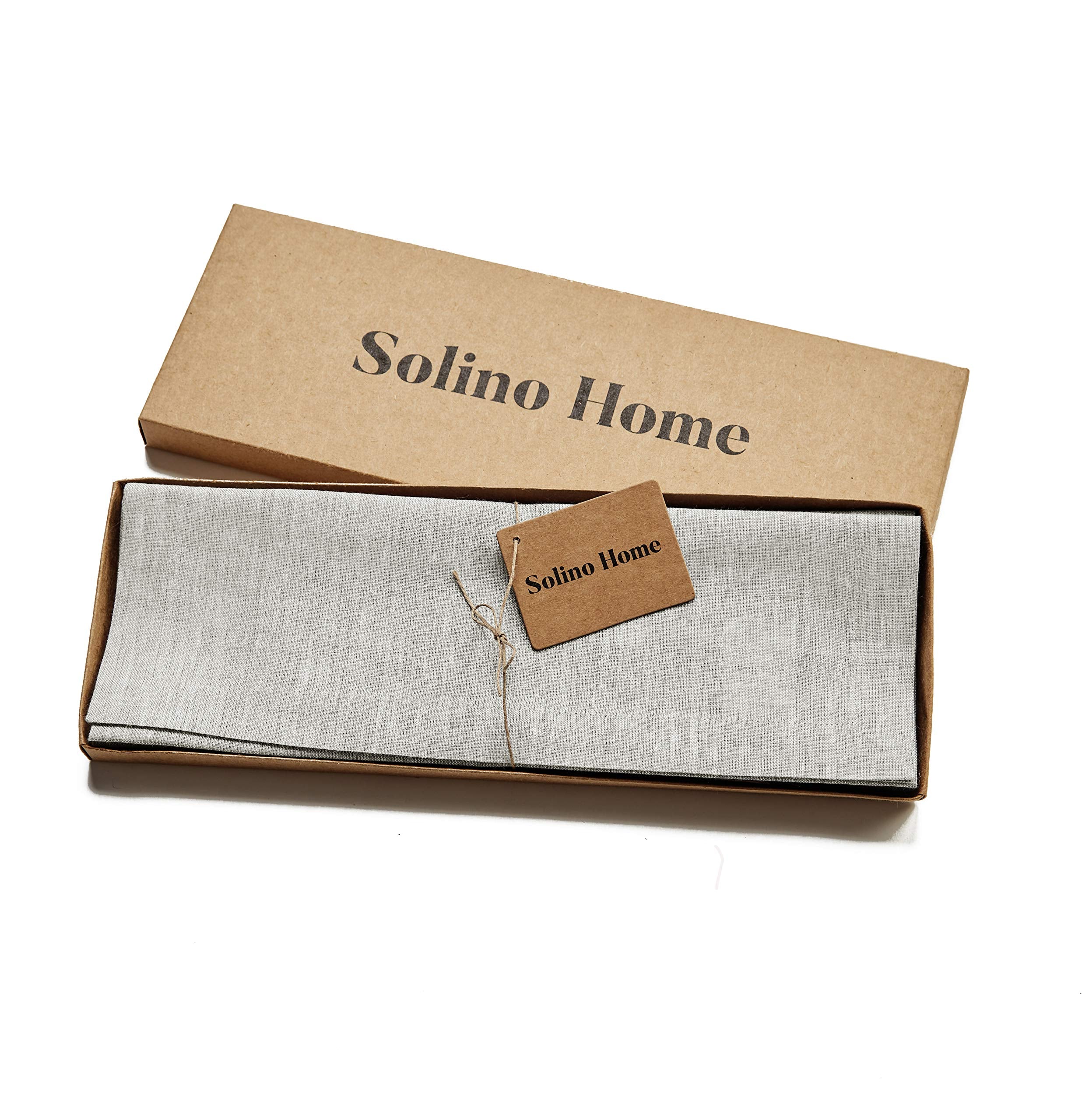 Solino Home Linen Placemats 19'' L X 14'' W Inch - 100% Pure Linen Oyster Grey Cloth Placemats Set Of 4 - Athena, Washable Fabri