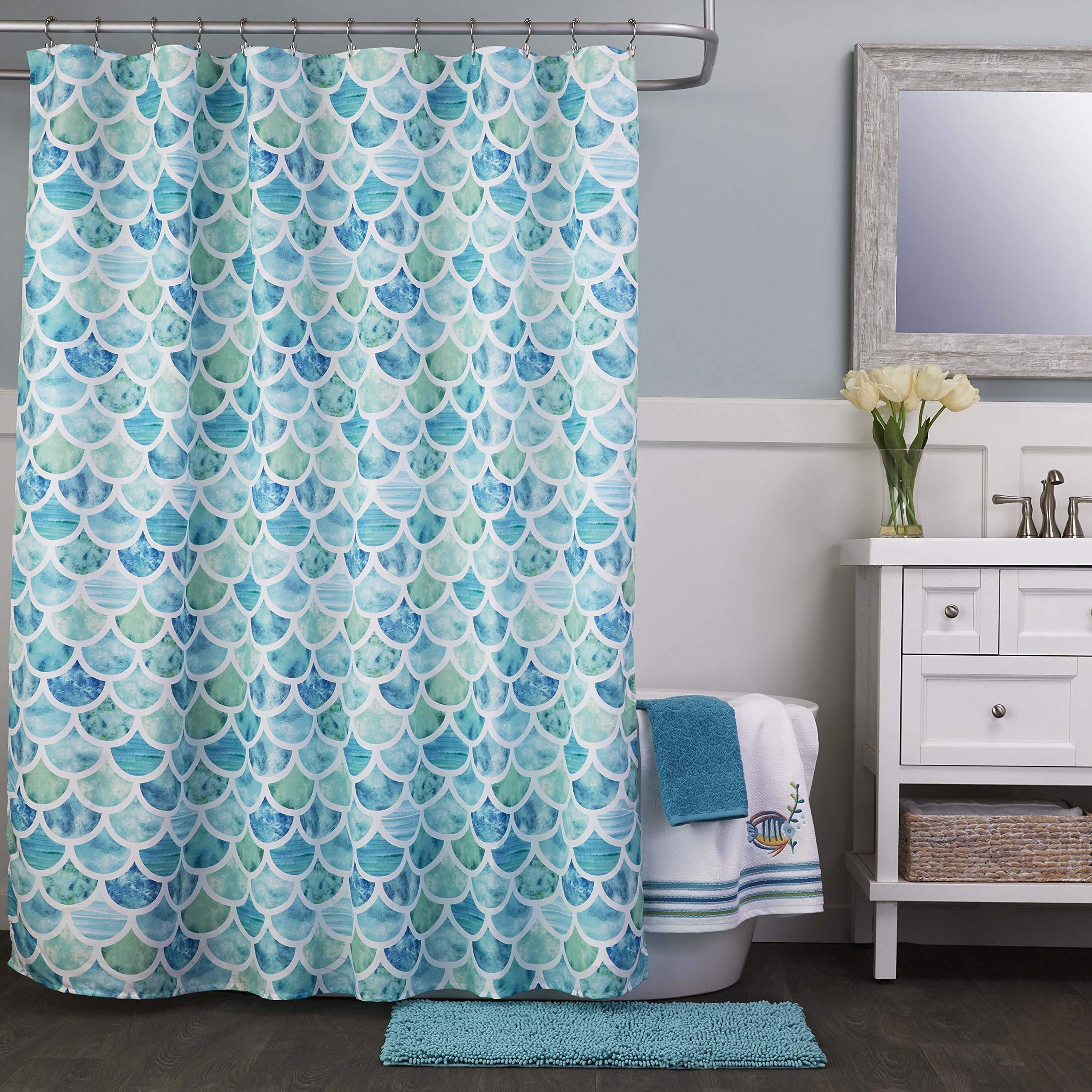 Skl Home Ocean Watercolor Bath Towel, White