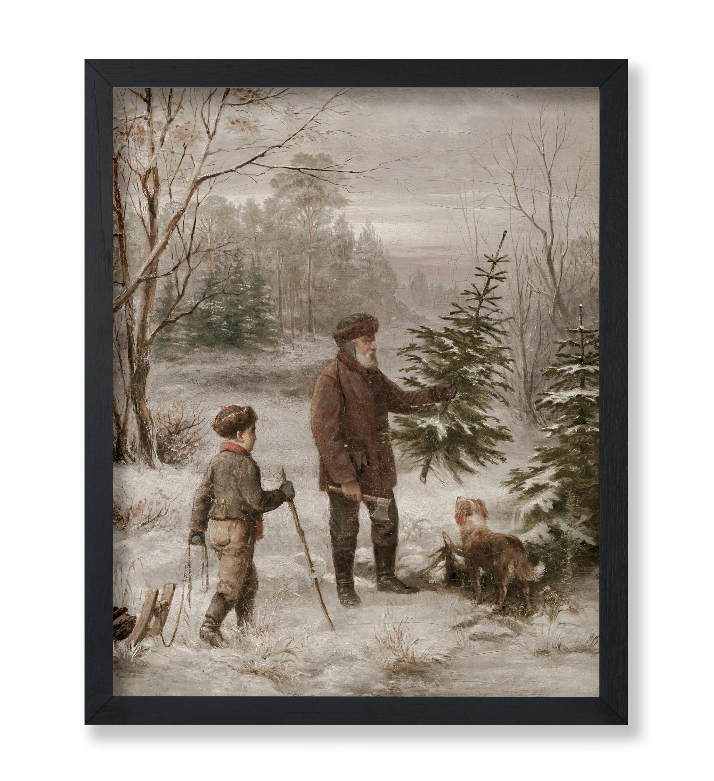 Poster Master Vintage Country Christmas Painting Poster - Retro Winter Print - Forest Art - Holiday Art - Gift for Men & Women -