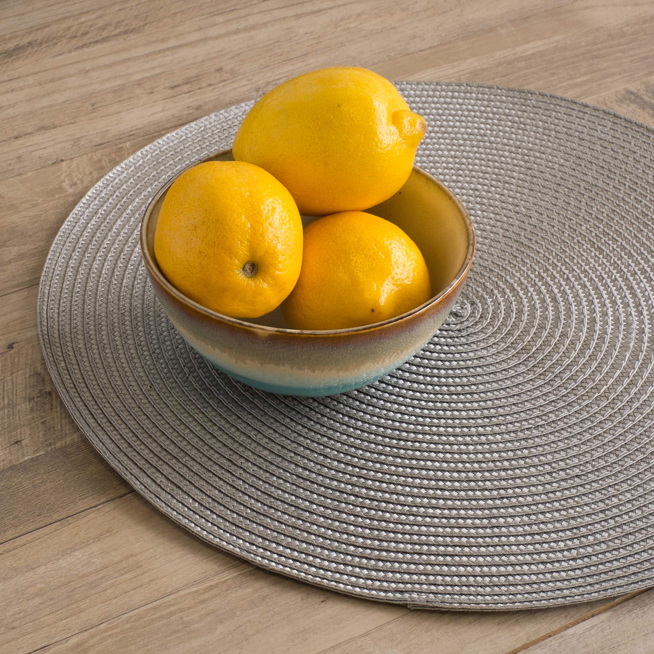 Now Designs Disko Round Placemats  Cobblestone  Set of 4