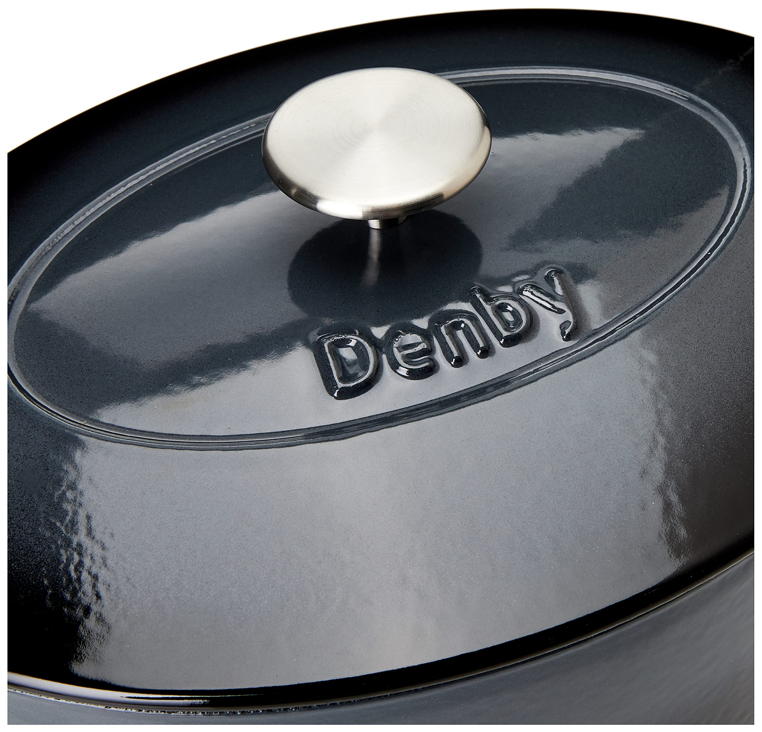 Denby Halo Cast Iron 4.2L Oval Casserole, Medium, Gray