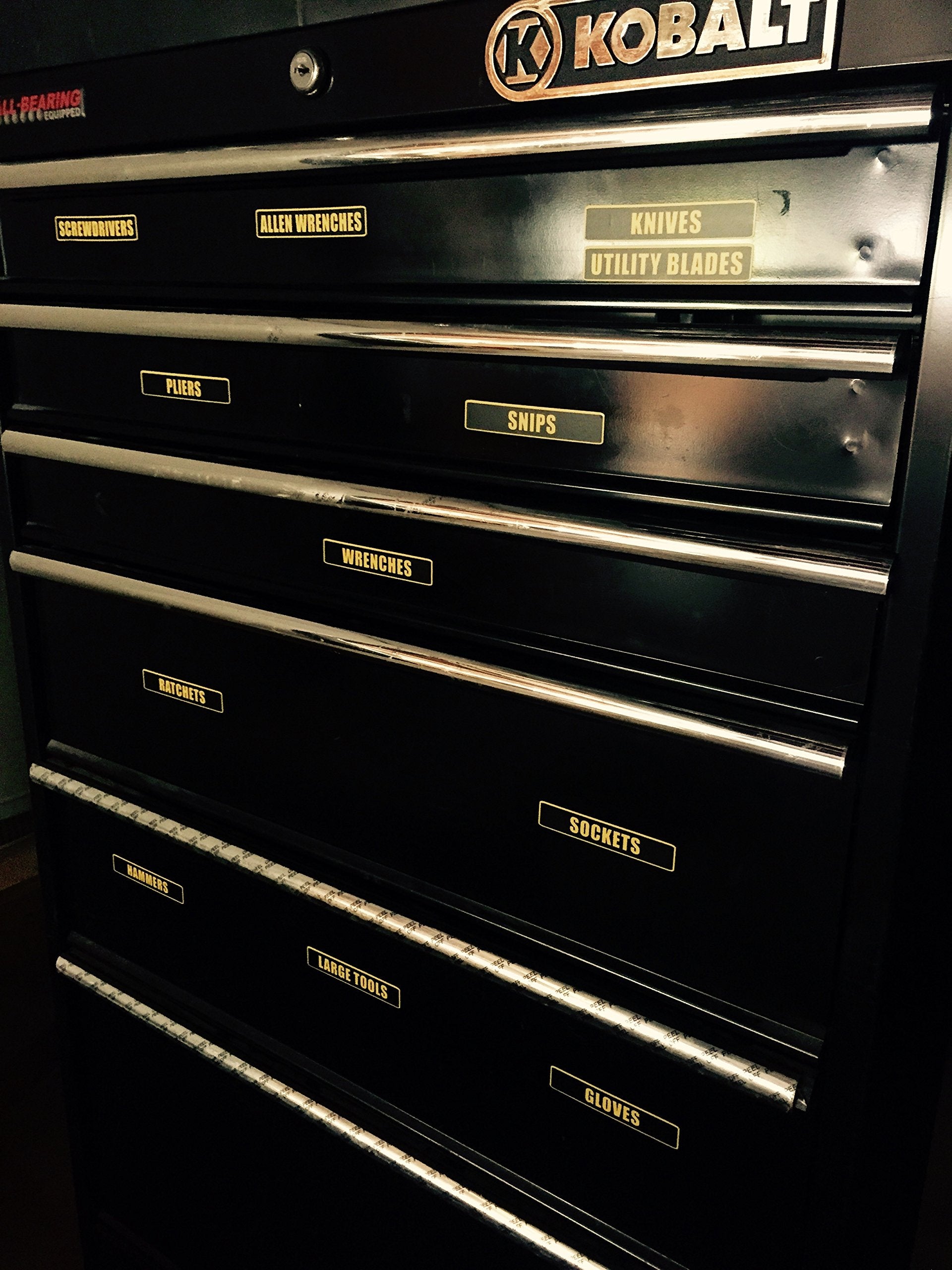 Tool Box Label Decal Sticker Set. Organization Label Set For Toolbox.