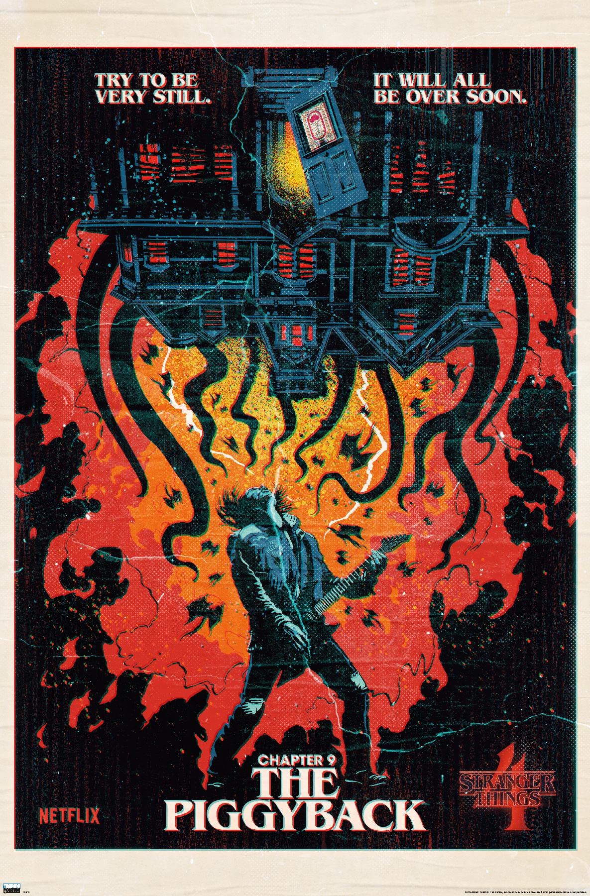 Trends International Netflix Stranger Things: Season 4 - The Piggyback Wall Poster, 14.725'' X 22.375'', Premium Unframed Versio