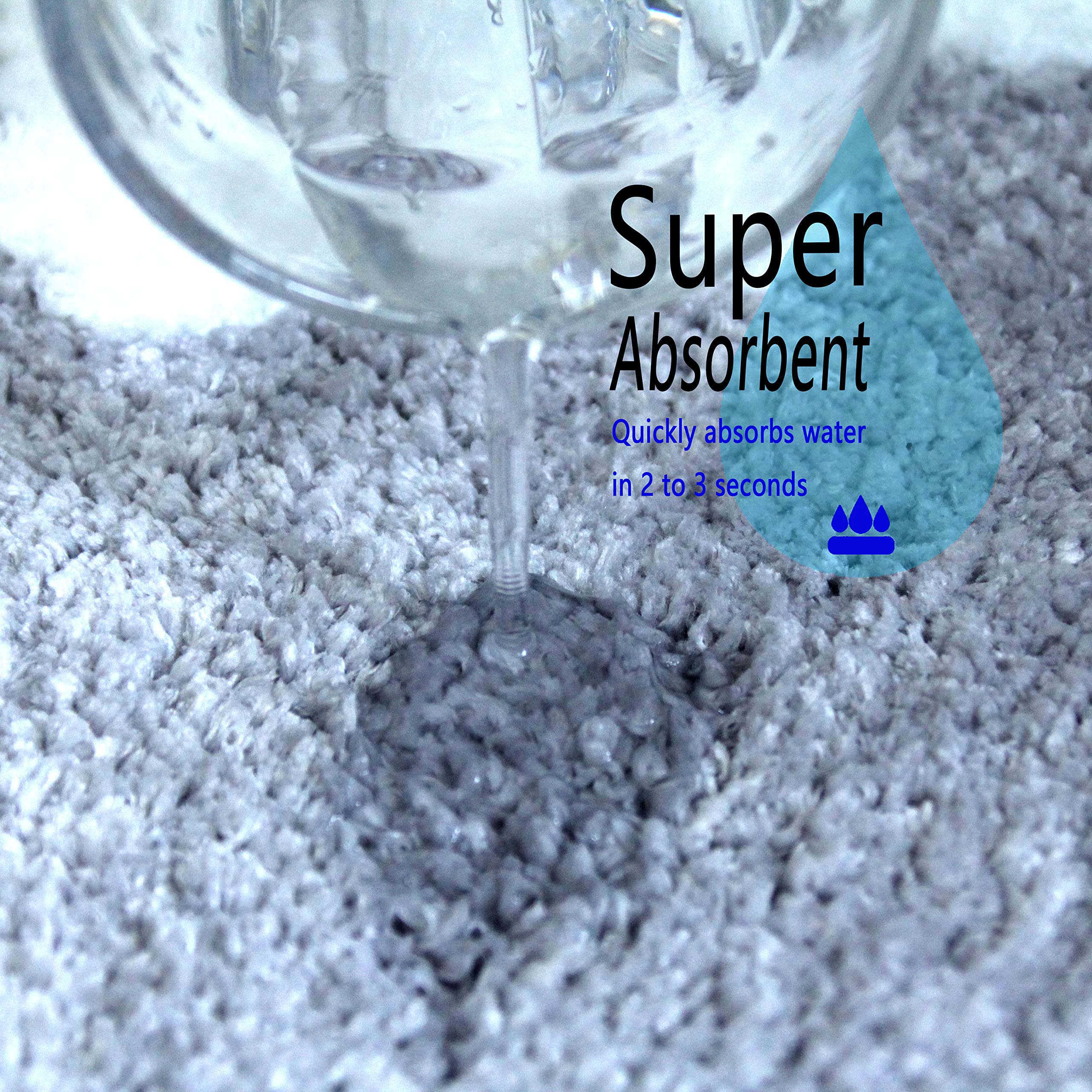 Dorruger Rugs Mat, White Flower Bath Rugs Fluffy Soft Superfine Fiber Rugs Non Slip Bath Mat Machine Wash Plush Bathroom Rug For