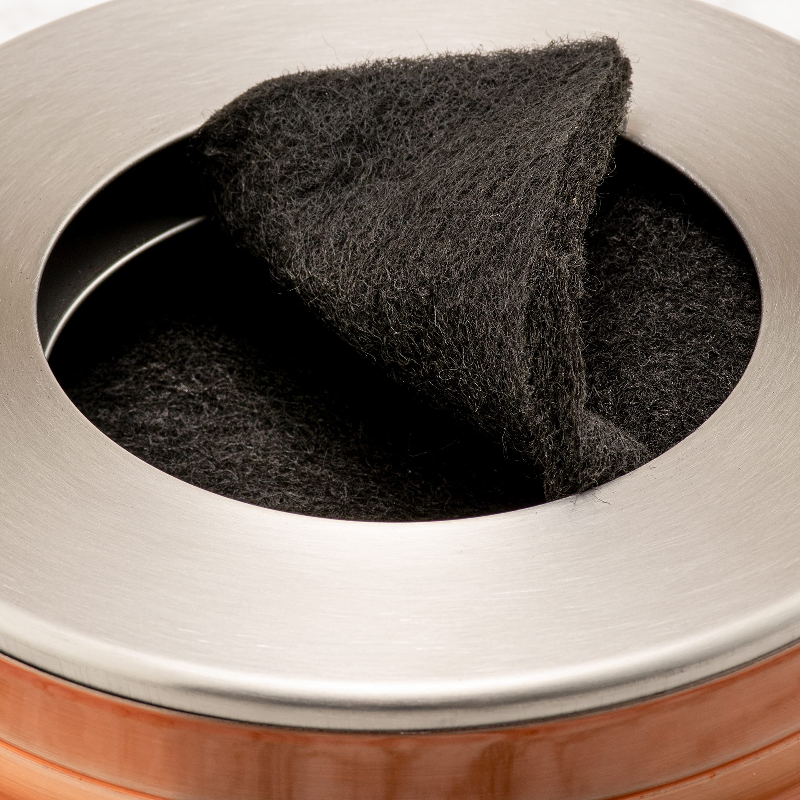 RED FACTOR Premium Compost Bin for Kitchen Countertop - Stainless Steel Food Waste Bucket with Innovative Dual Filter Technology - Includes Spare Filters (Matt Copper  1.3 Gallon)