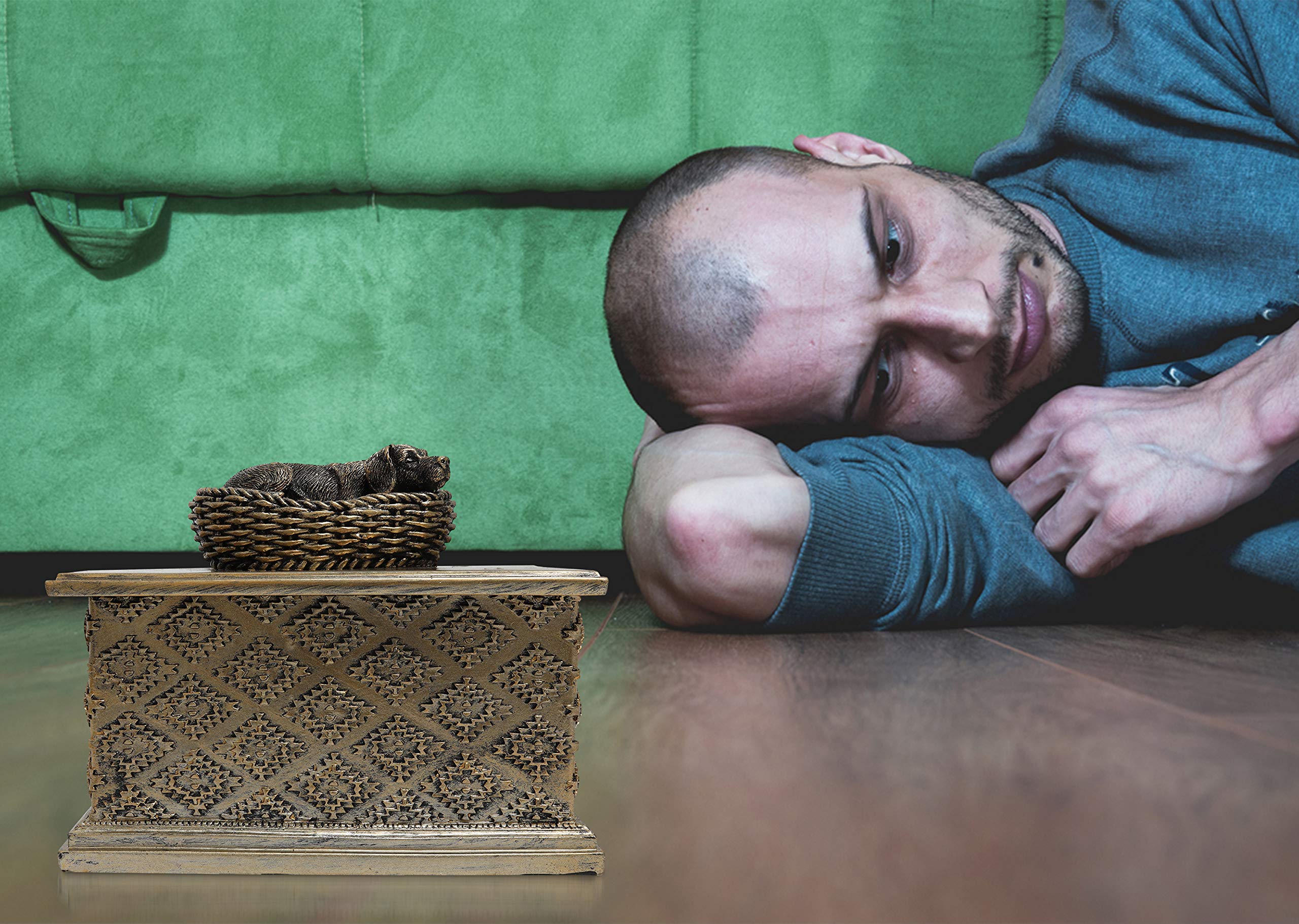 Royal Matter Beloved Dog Memorial Urns - Pet Urn Sympathy Gift Sleeping Cremation Dogs Urn - Pet Ashes Keepsake Memorial Statue