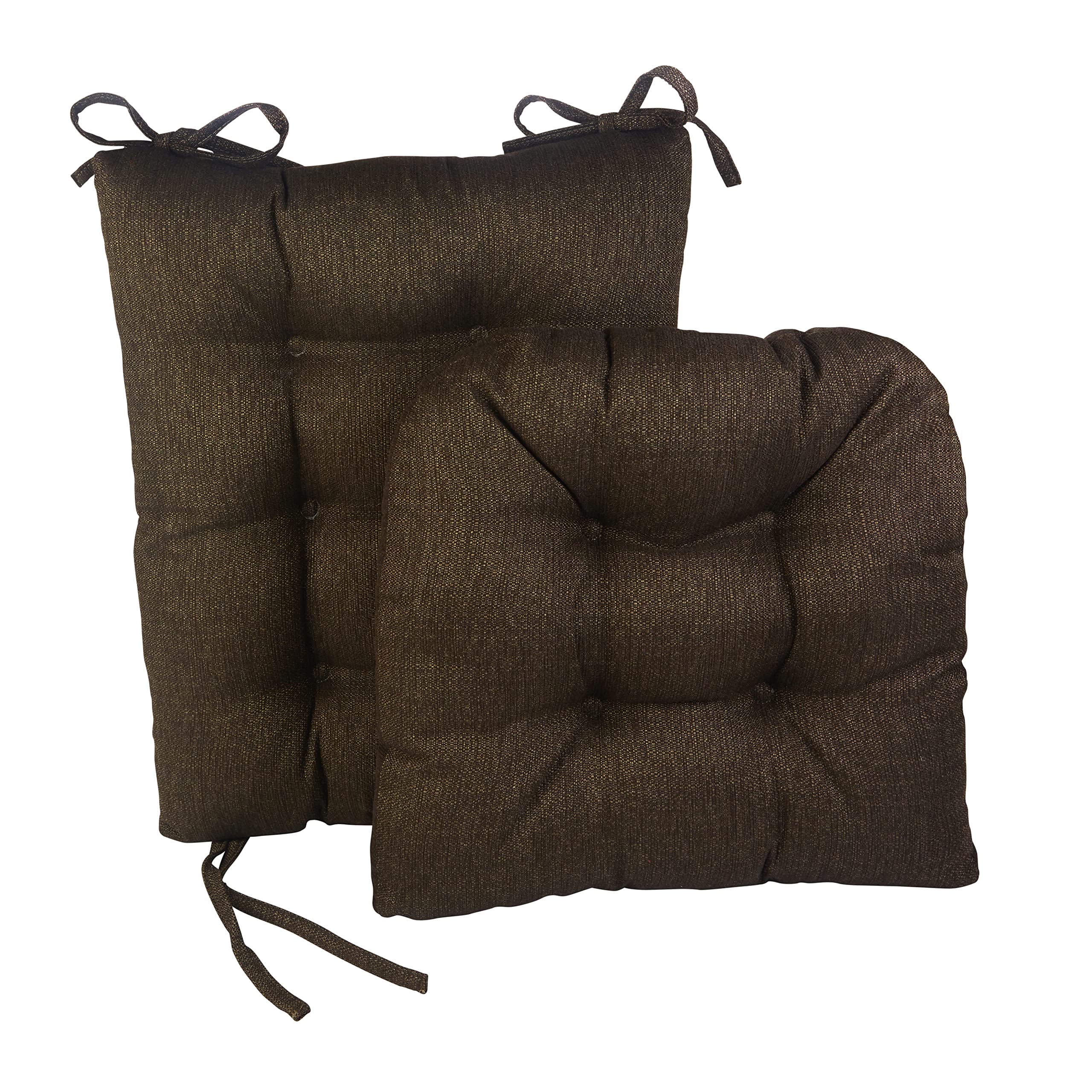 Klear Vu Non-Slip Omega Rocking Chair Cushions, Seat And Seatback Pads, 2 Piece Set, Chestnut
