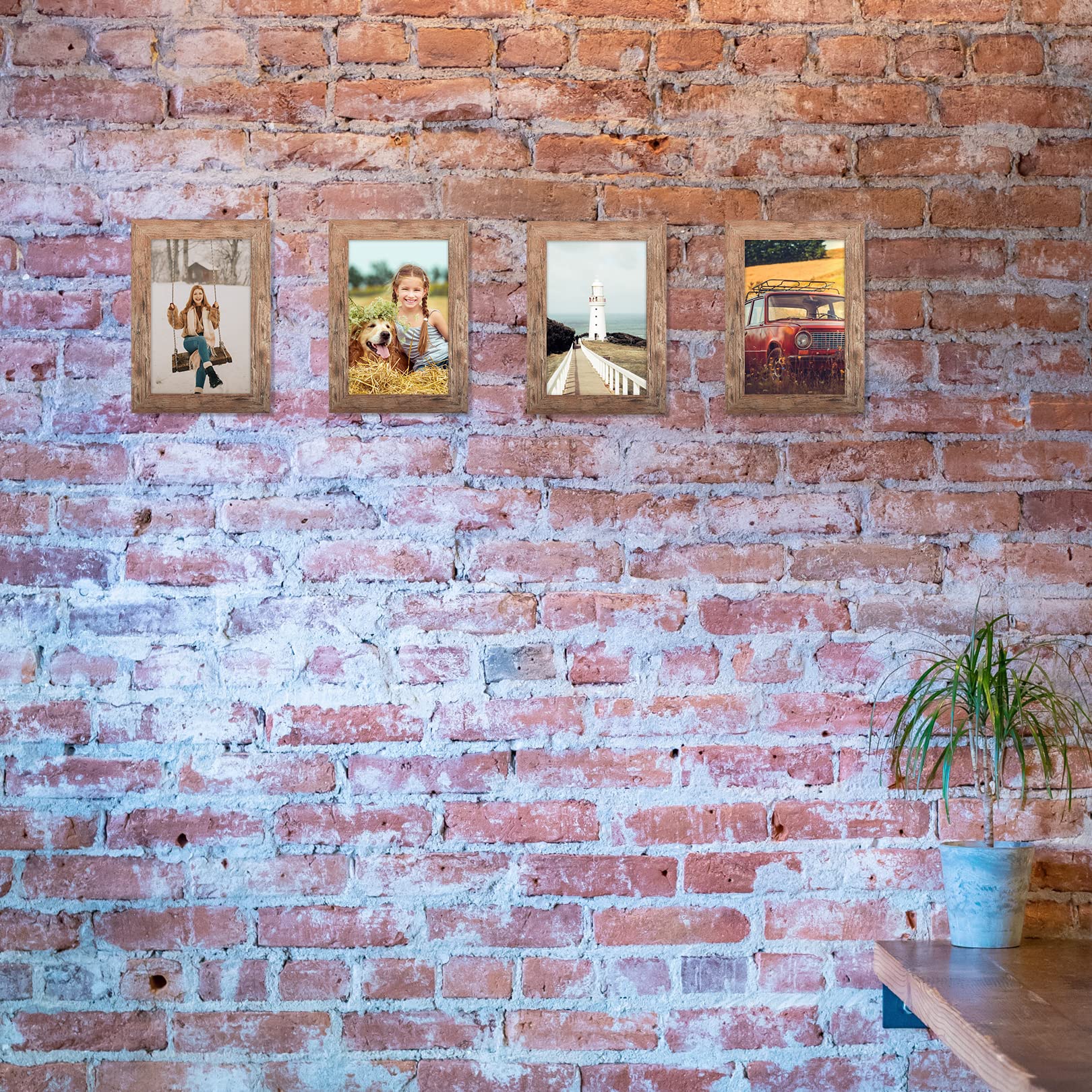 TOFOREVO 4x6 Picture Frames Set of 6 Rustic Wood Grain Photo Frame for Gallery Wall Mounting or Tabletop Display