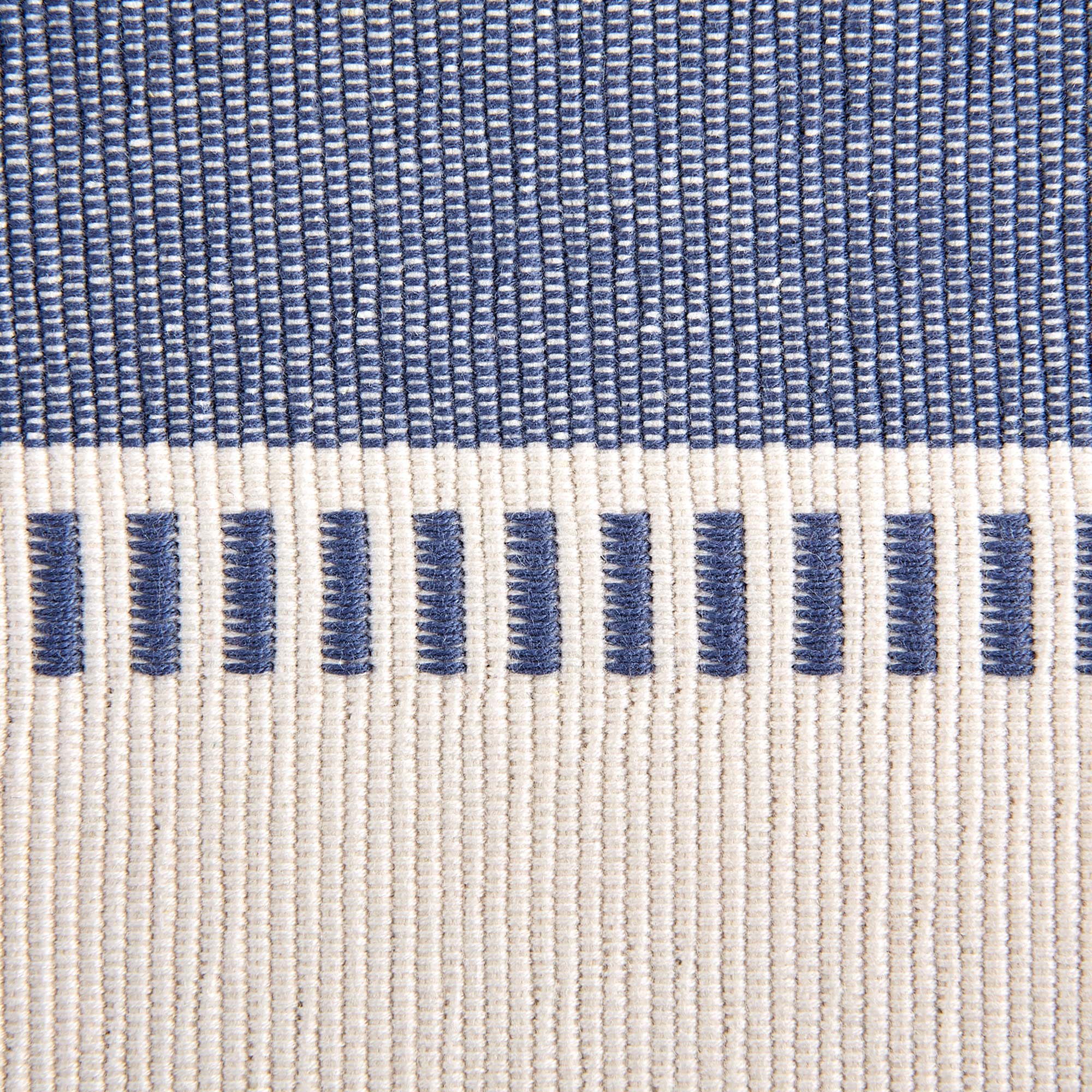 Dii Dobby Stripe Woven Table Runner, 13X108 (13X113.5, Fringe Included) French Blue