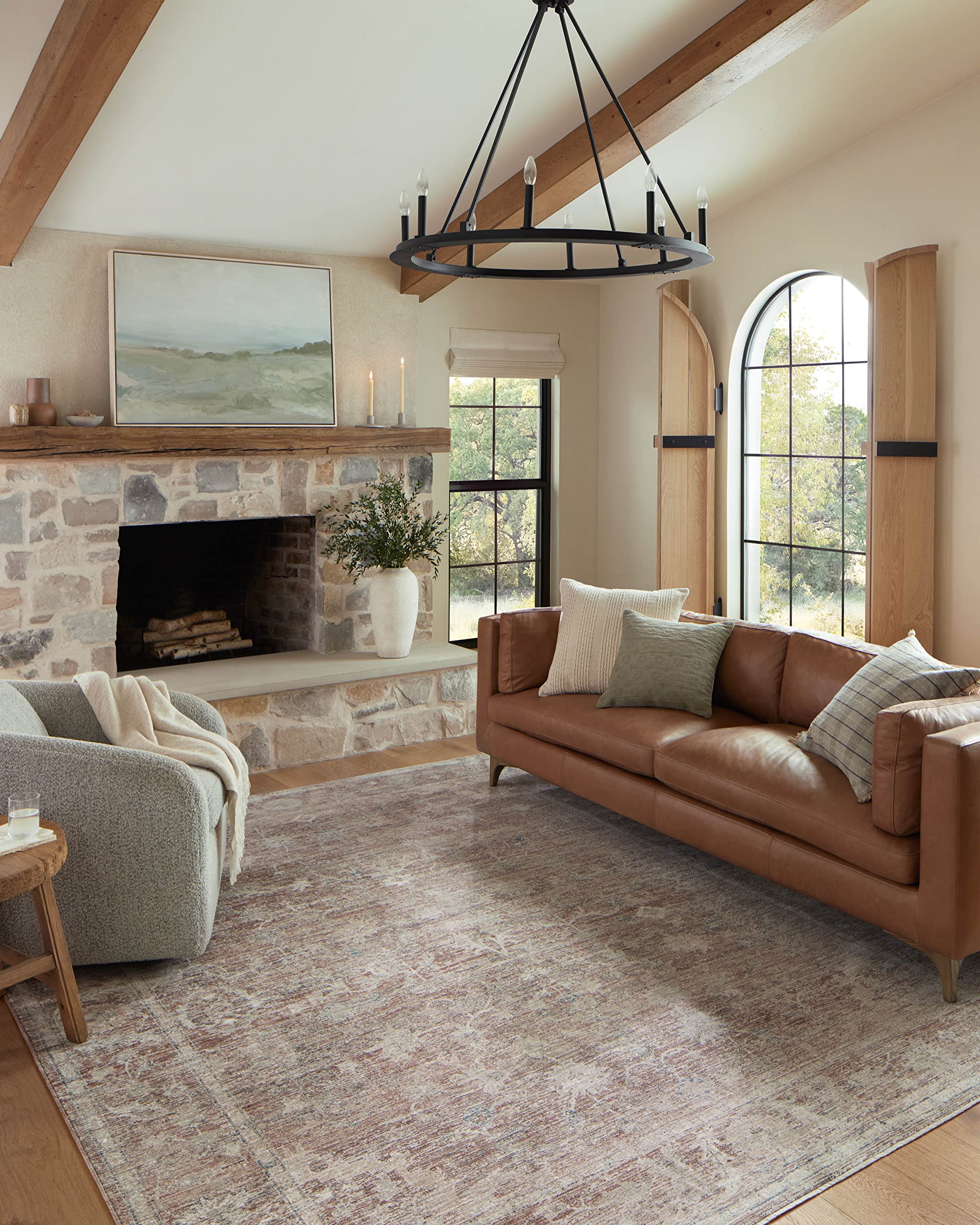 Loloi Magnolia Home by Joanna Gaines x Millie Brick/Fog 11-6 x 15-7 Area Rug