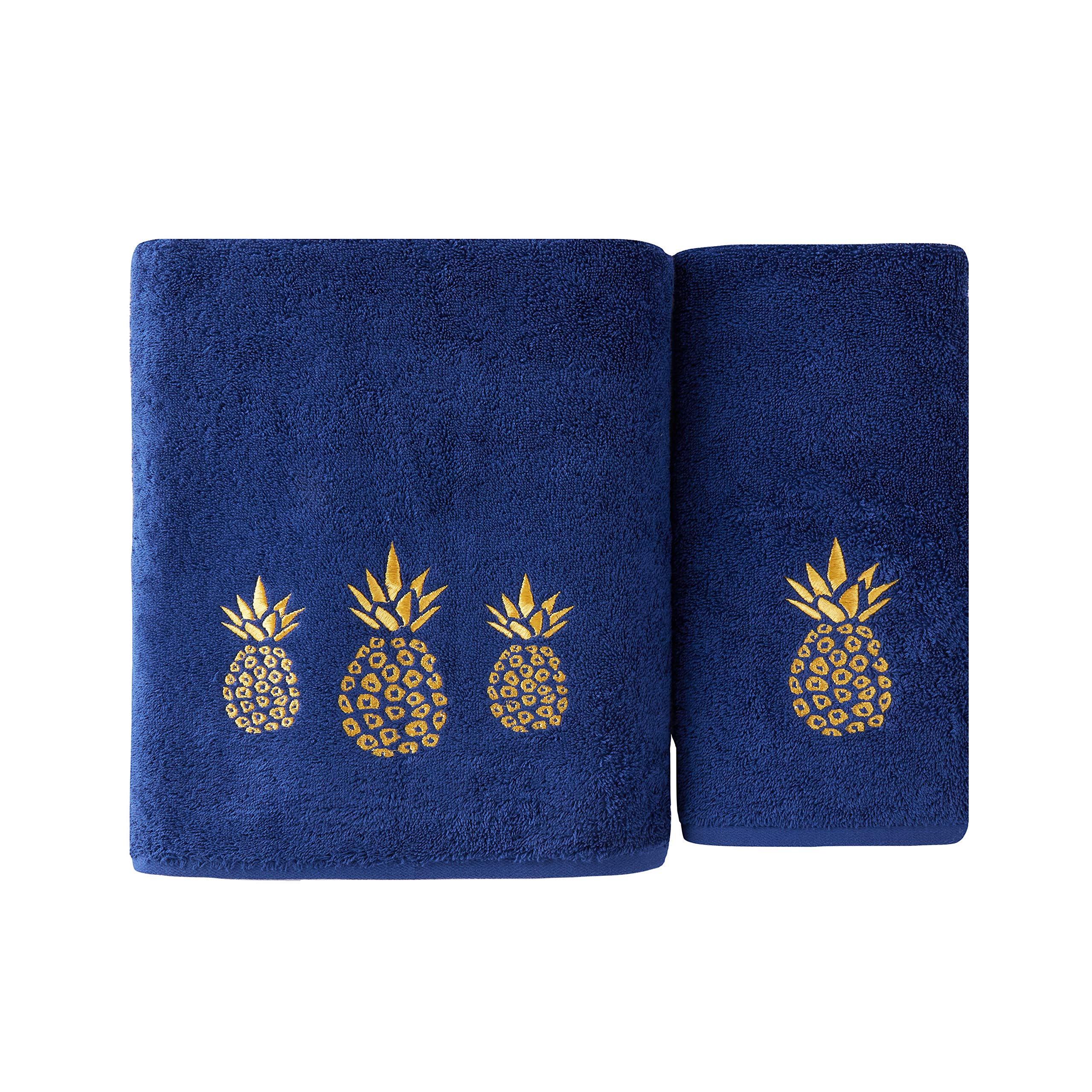 Skl Home By Saturday Knight Ltd. Gilded Pineapple Bath Towel, Navy