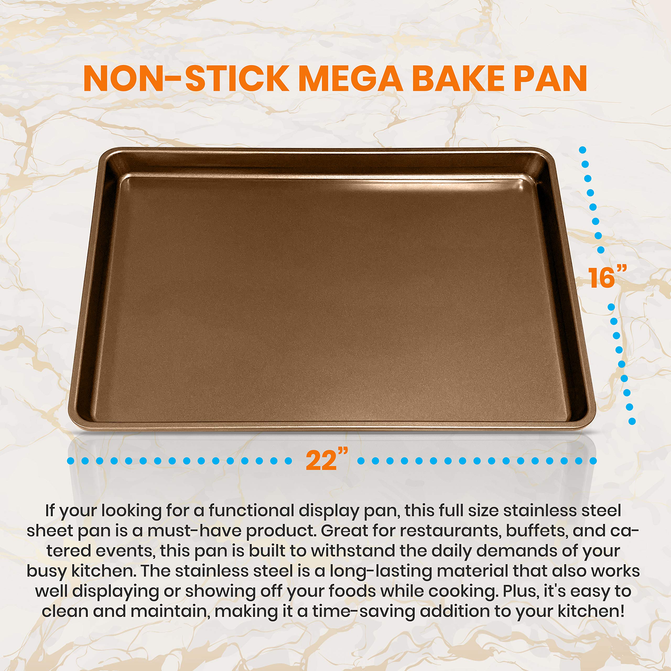 Nutrichef Nonstick Xl Cookie Sheet Baking Pan, Extra Large 22 Inch X 16 Inch, Carbon Steel Oven Baking Sheet For Cookies & Pastr