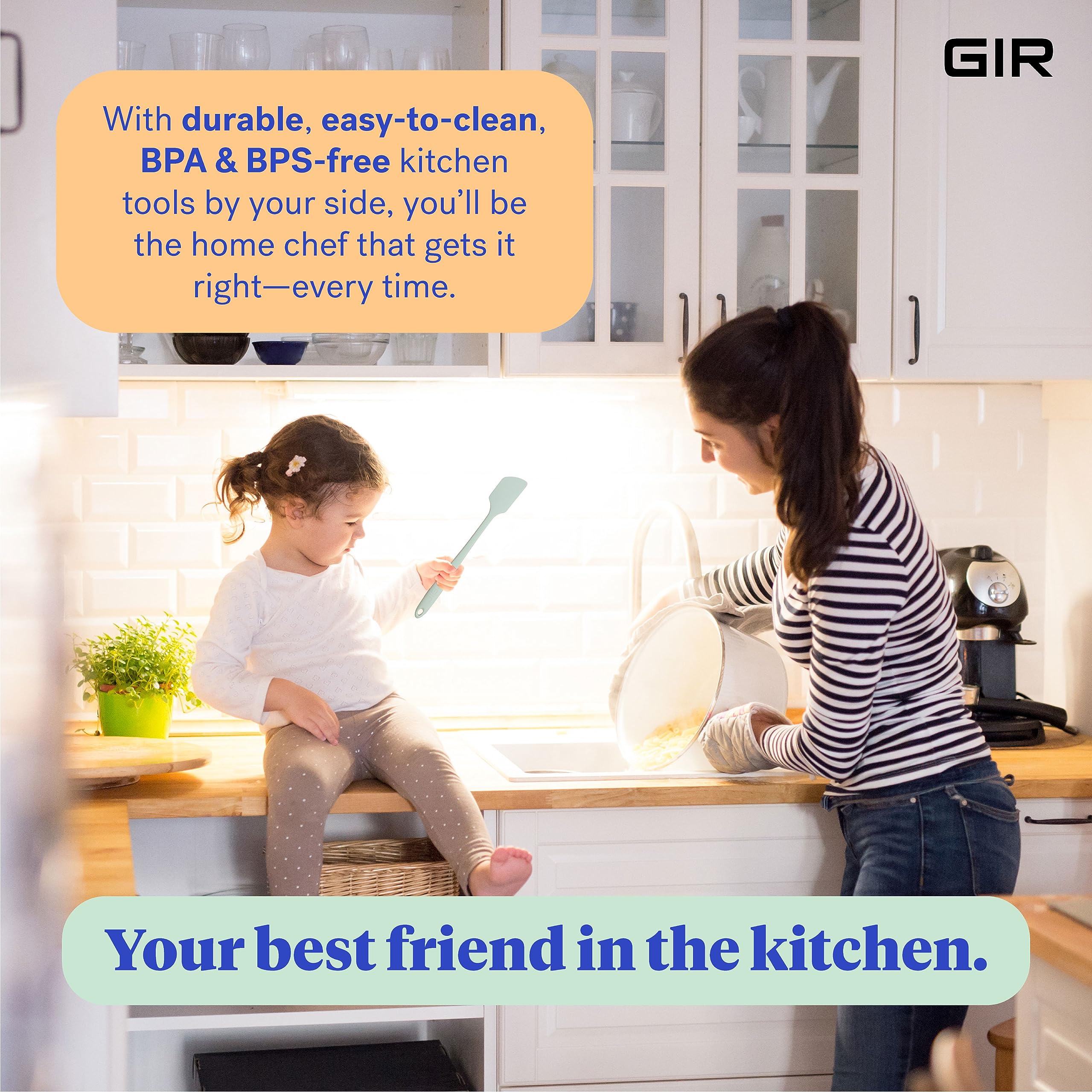 Gir: Get It Right - 5 Piece Silicone Utensil Set - Ladle, Spatula, Flip, Spoon & Spoonula - Non-Stick - Heat Resistant - Dishwas