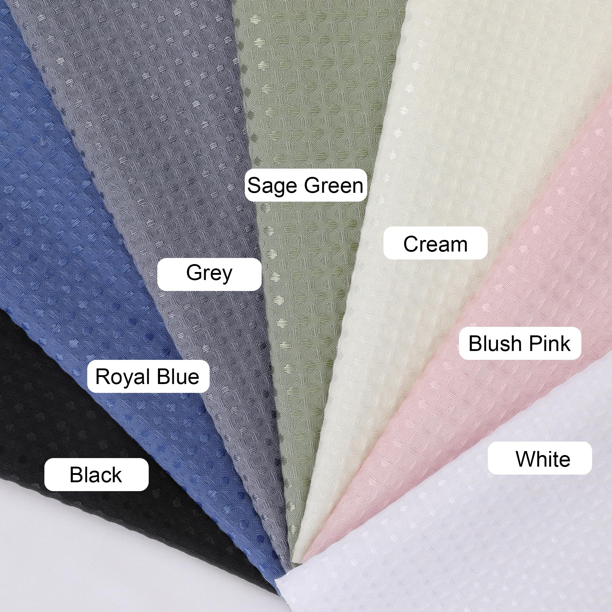 Ovzme Cream Shower Curtain Set, Waffle Textured Heavy Duty Fabric Shower Curtain For Bathroom, Luxury Hotel Weighted 230Gsm Bath