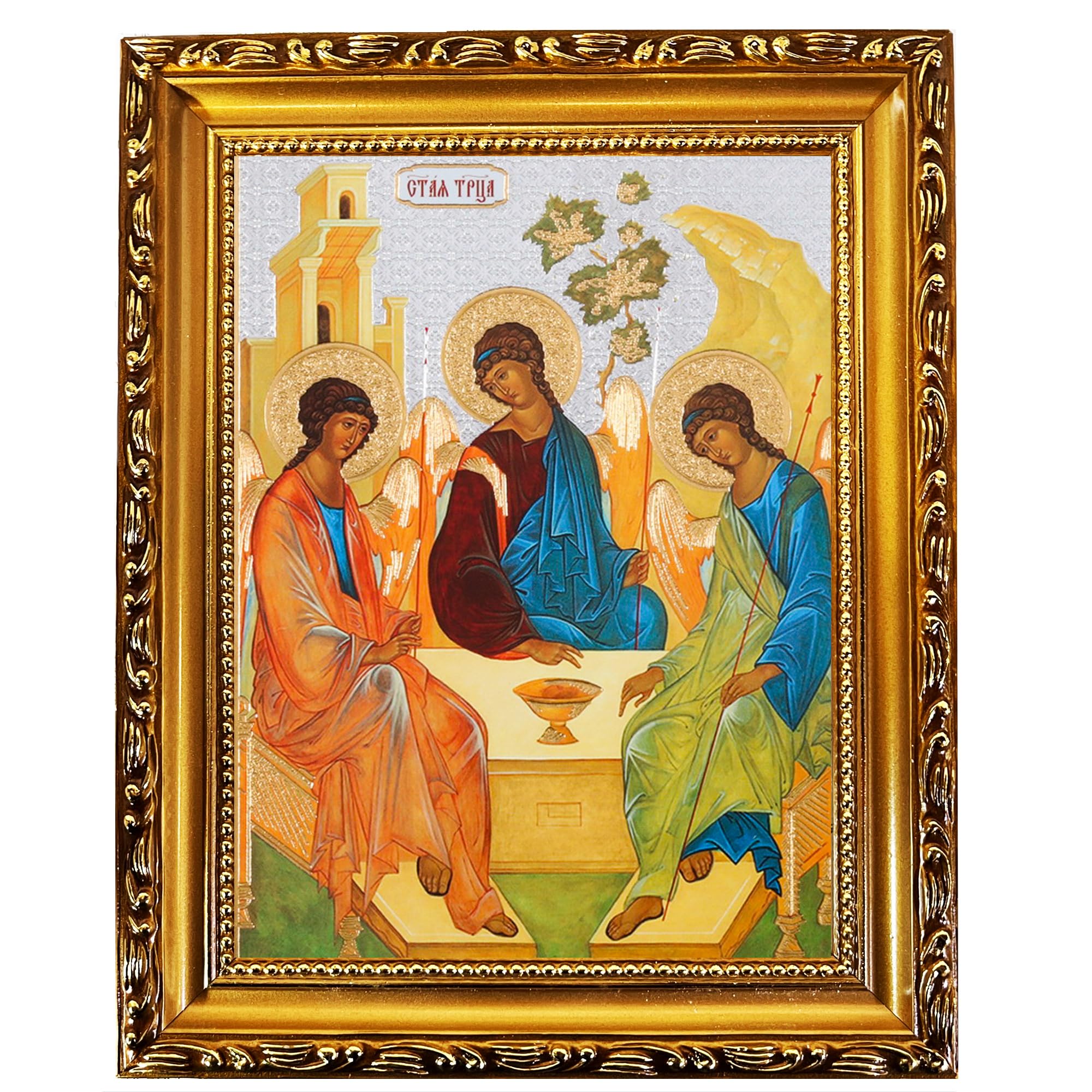 Religious Gifts Russian Orthodox Holy Trinity Icon Old Testament Trinity Rublev 8 3/4 Inch