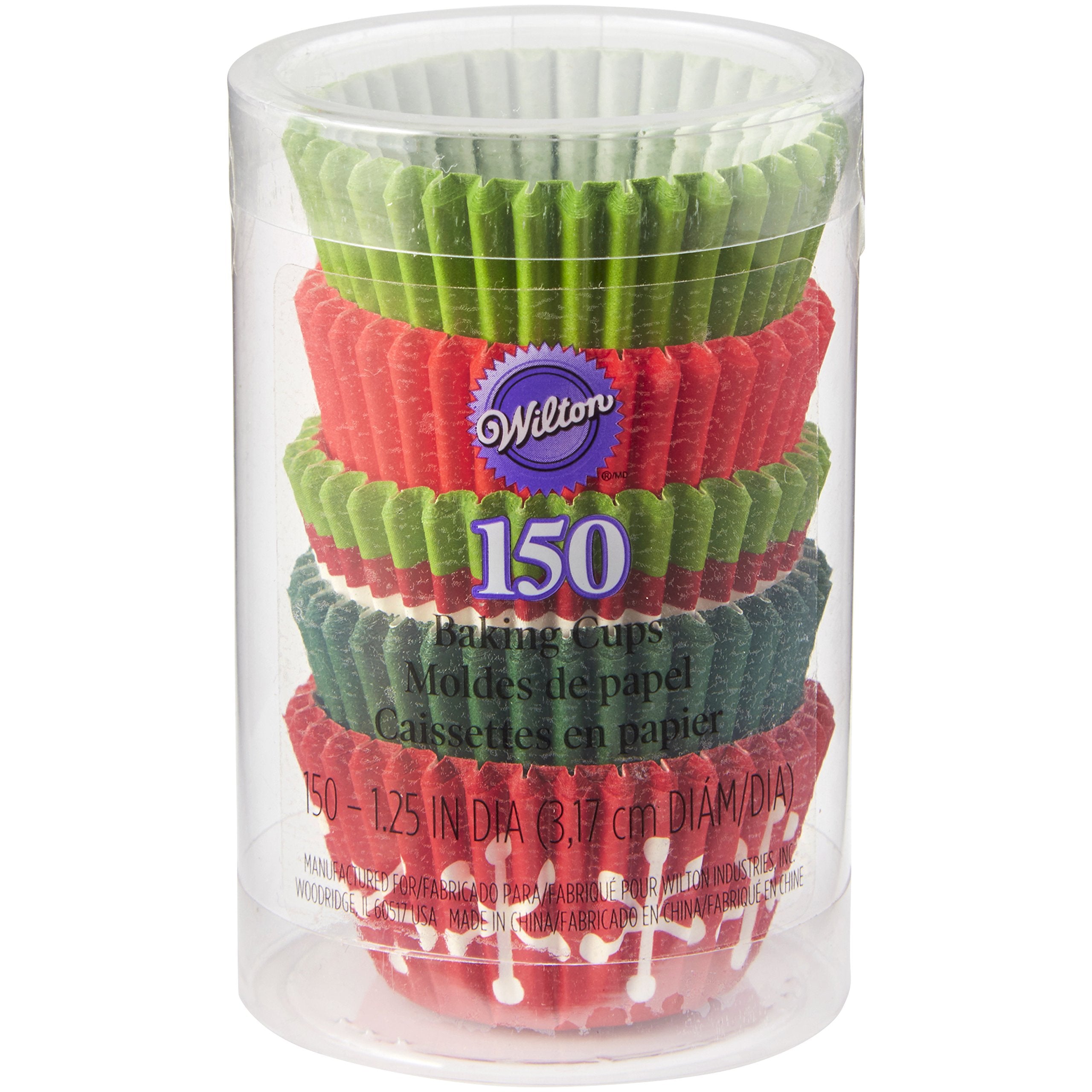 Wilton Christmas Red & Green Mini Cupcake Liners, 150-Count