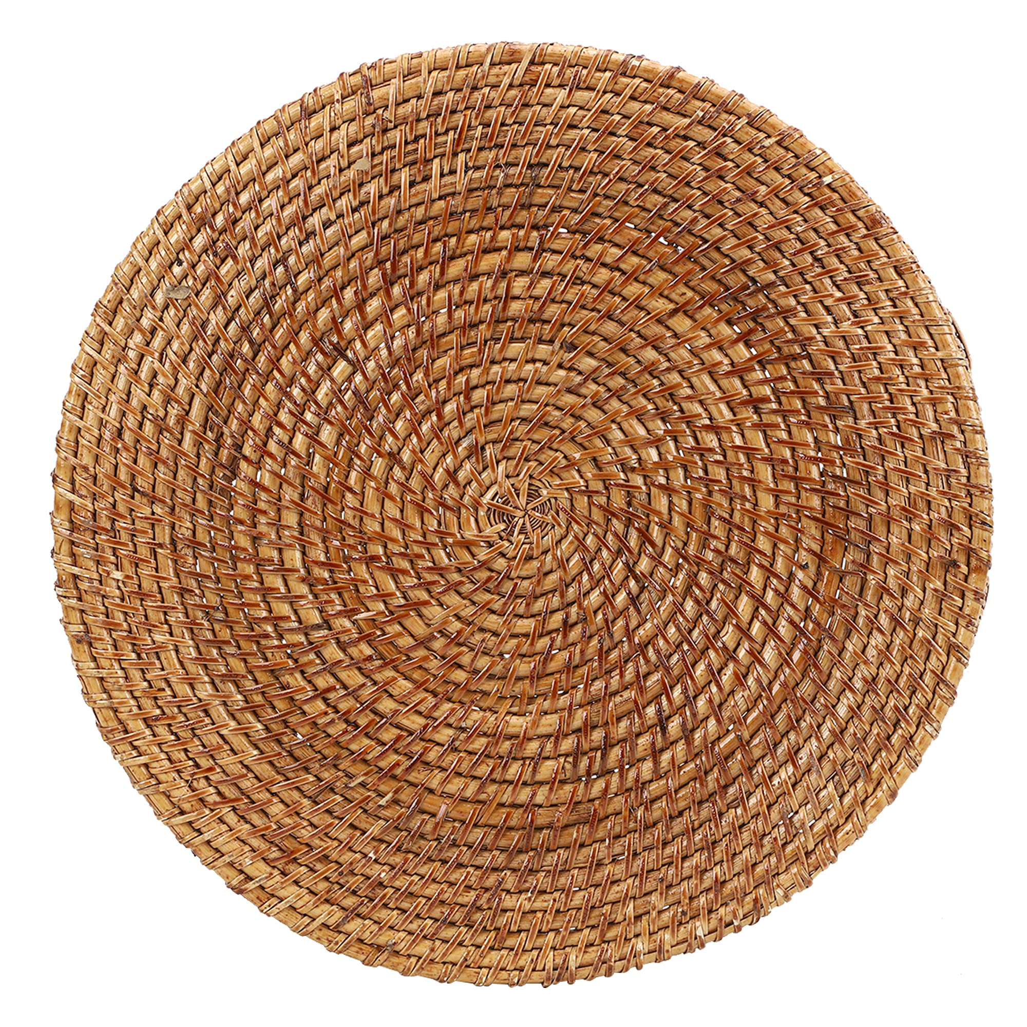 AKWAY Round Wicker Basket | Round Tray Wooden Serving Tray for Home | Serving Tray for Party Guests | Round Platter with Handles