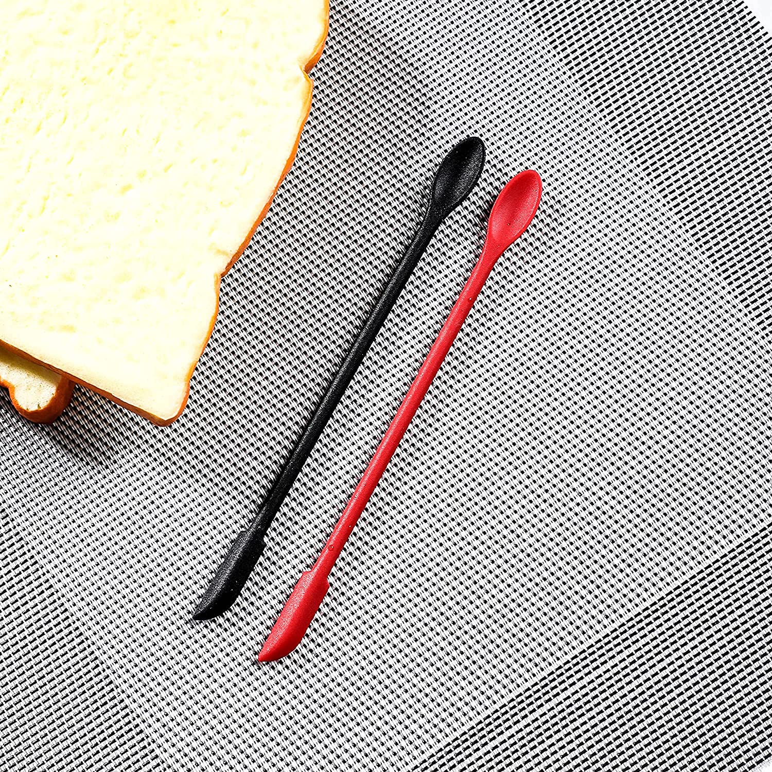 Armrouns 6 Pieces Mini Spatula Silicone, (Metal Core) Reusable Jar Spatula Small Rubber Spatulas, Double-Ended Tiny Silicone Spo